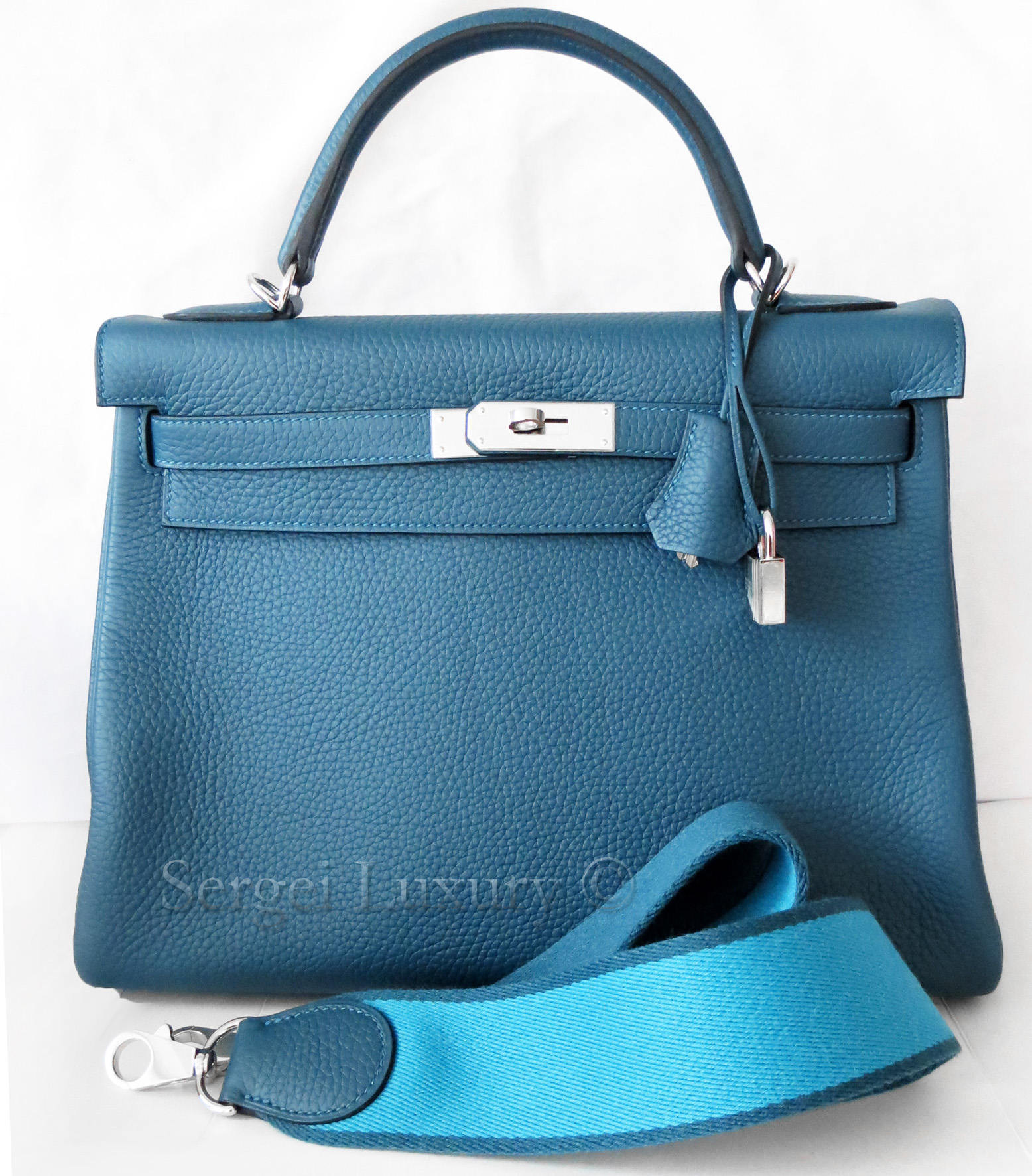 Chic NEW Authentic HERMES Blue Tempete 