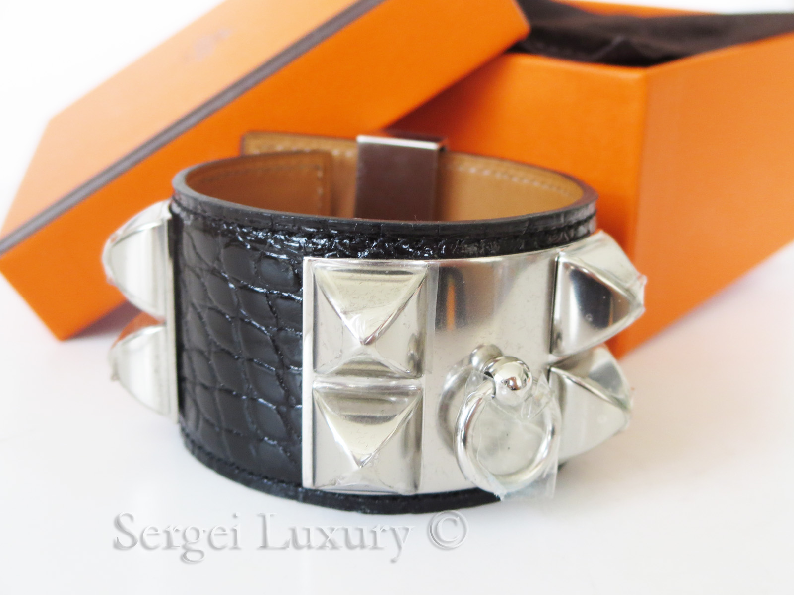 hermes collier de chien silver