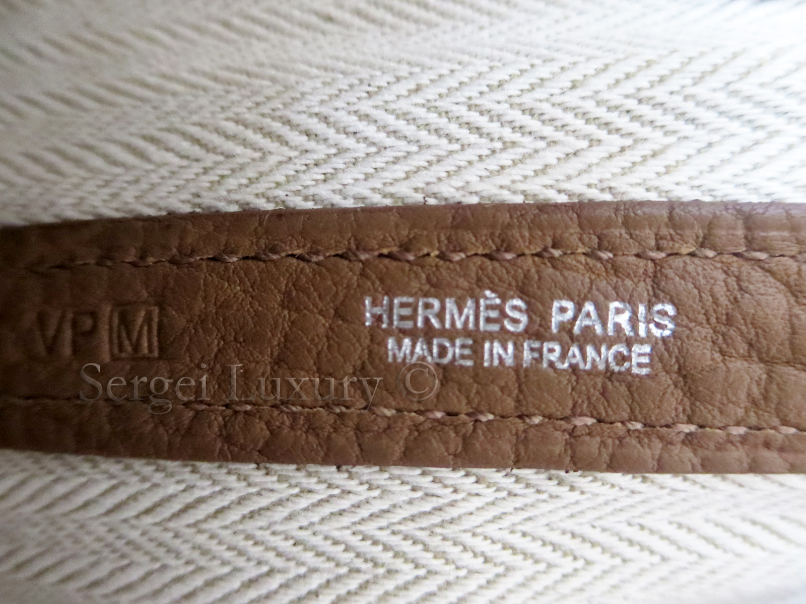 Hermes　Garden Party bag PM　Gold　Negonda leather　Silver hardware