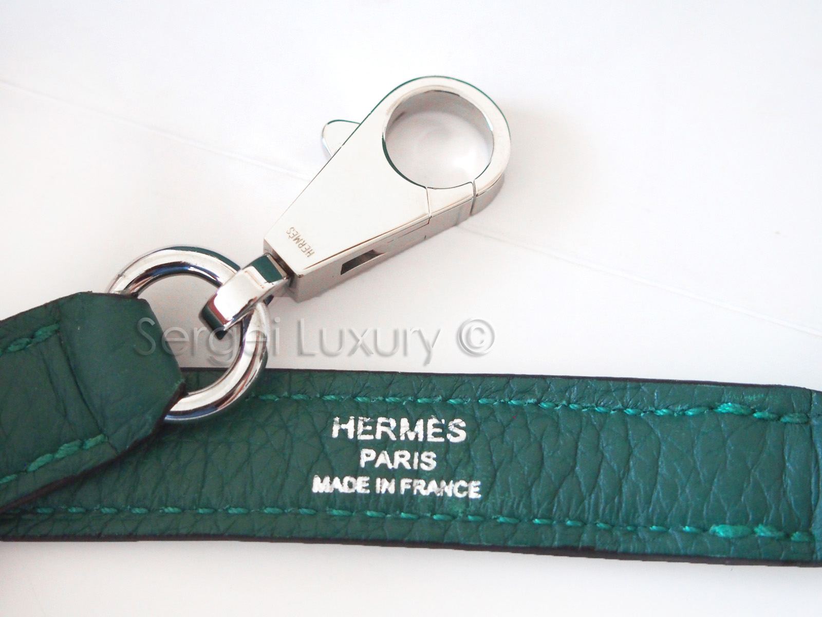 Hermes Malachite Togo Retourne Kelly Handbag
