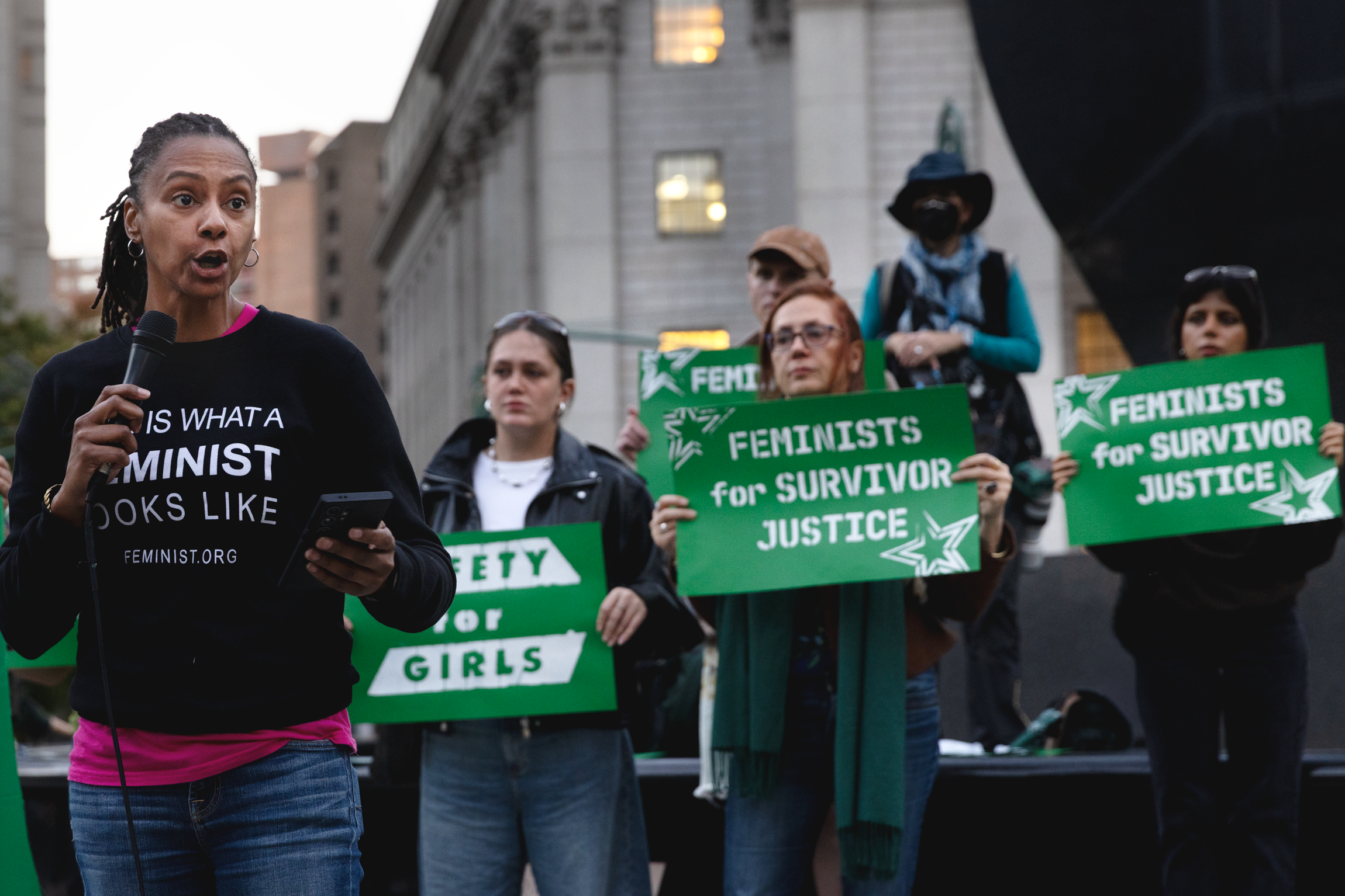 Speaker Addresses the Jane Doe Rally