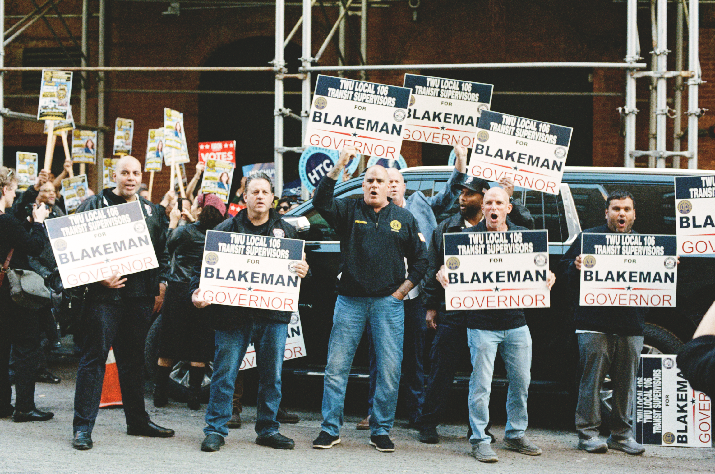 Blakeman Supporters Outside the Debate