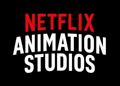 Netflix Animation Studios logo with red and white text on a black background.