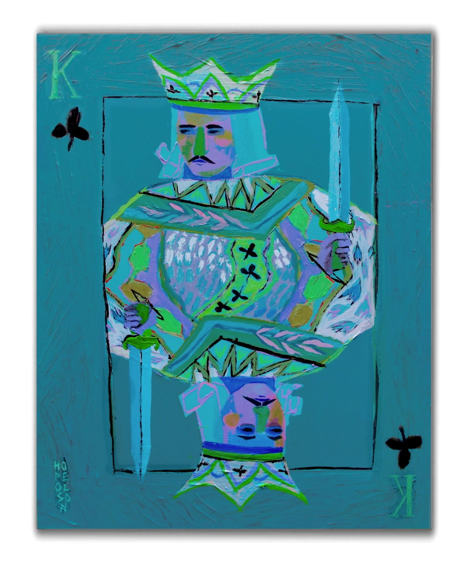 "King of Clubs" Painting