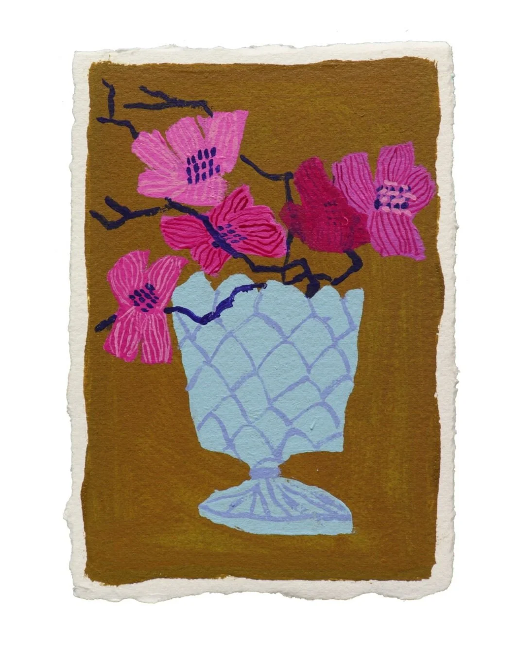 "Dogwood In Milk Glass"