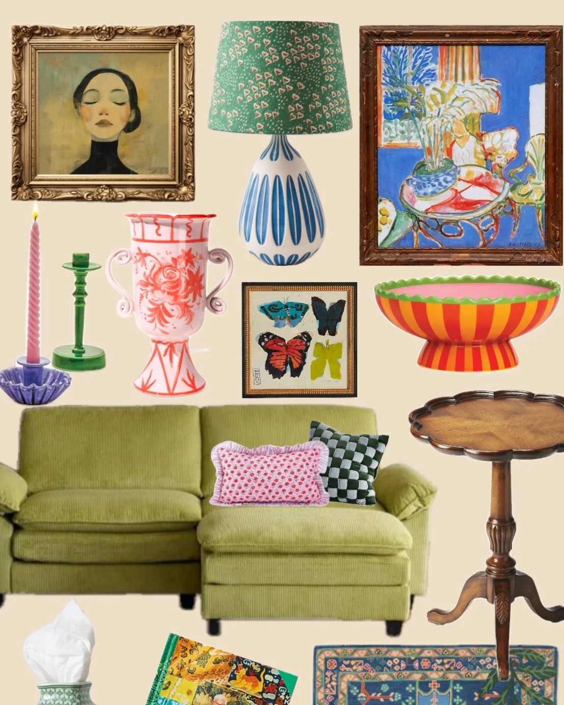 I was on Pinterest searching "preppy bohemian home decor" just for kicks and giggles, and I spotted a couple of my @anthropologie and @chairishco butterfly prints in these room inspiration collages 🦋 
.
.
.
Second collage credit: Abby Flet