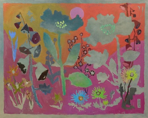 &ldquo;Unhurried And Deliberate&rdquo; 
40 x 50 inches, acrylic on canvas, sold
Pictured @anneirwinfineart in group show &ldquo;Botanica&rdquo;