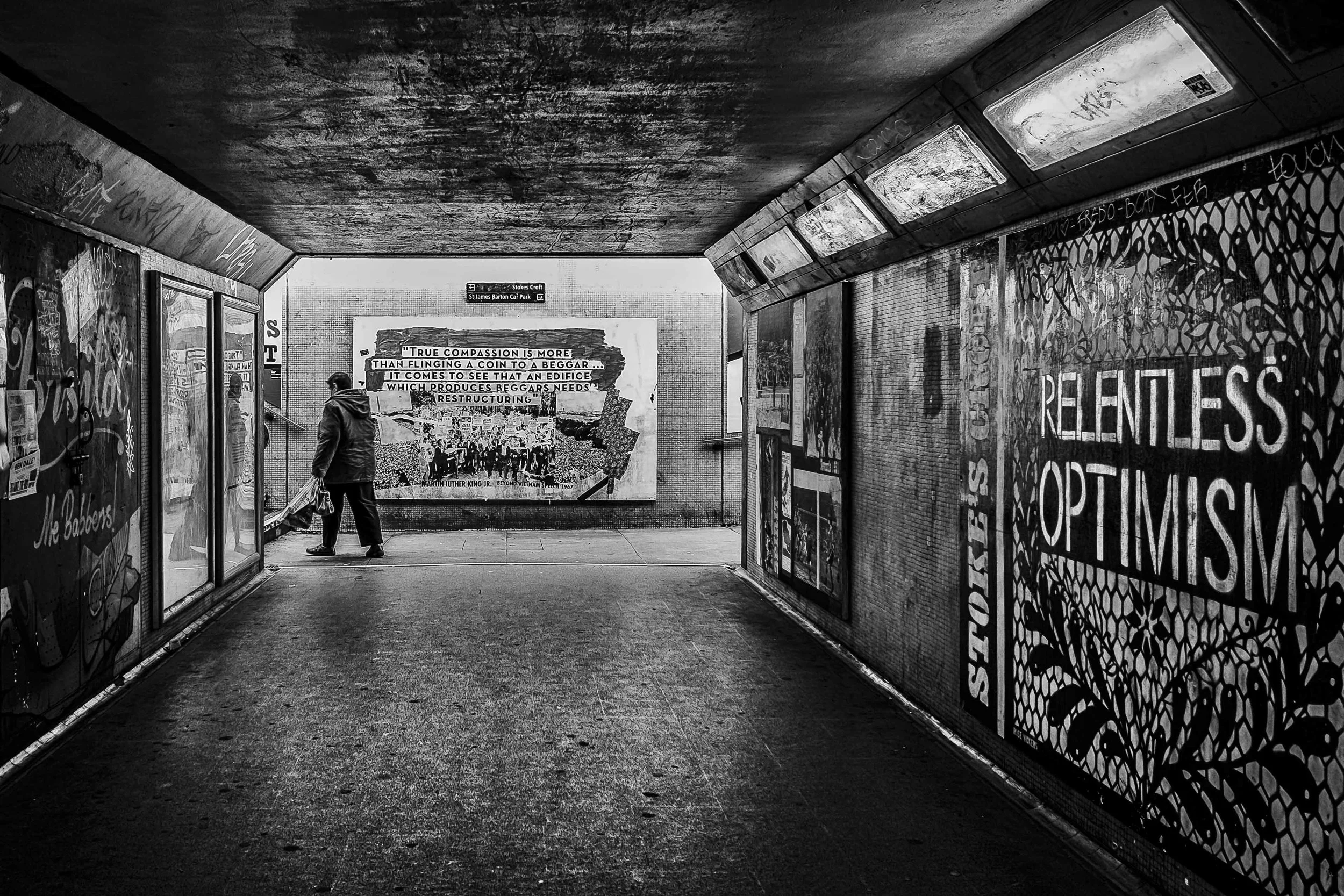 "Relentless Optimism" - Bear Pits in Bristol, England. Fujifilm X-Pro1 + 18mm f/2 @ f/4. 1/50.