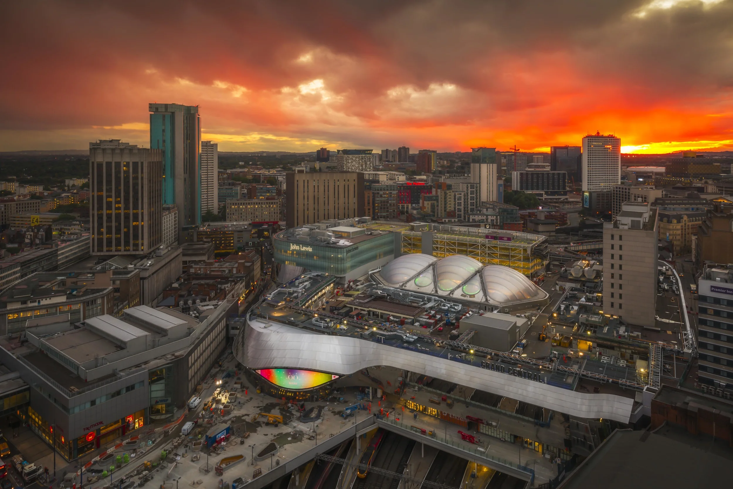 Sunset over Grand Central, Birmingham