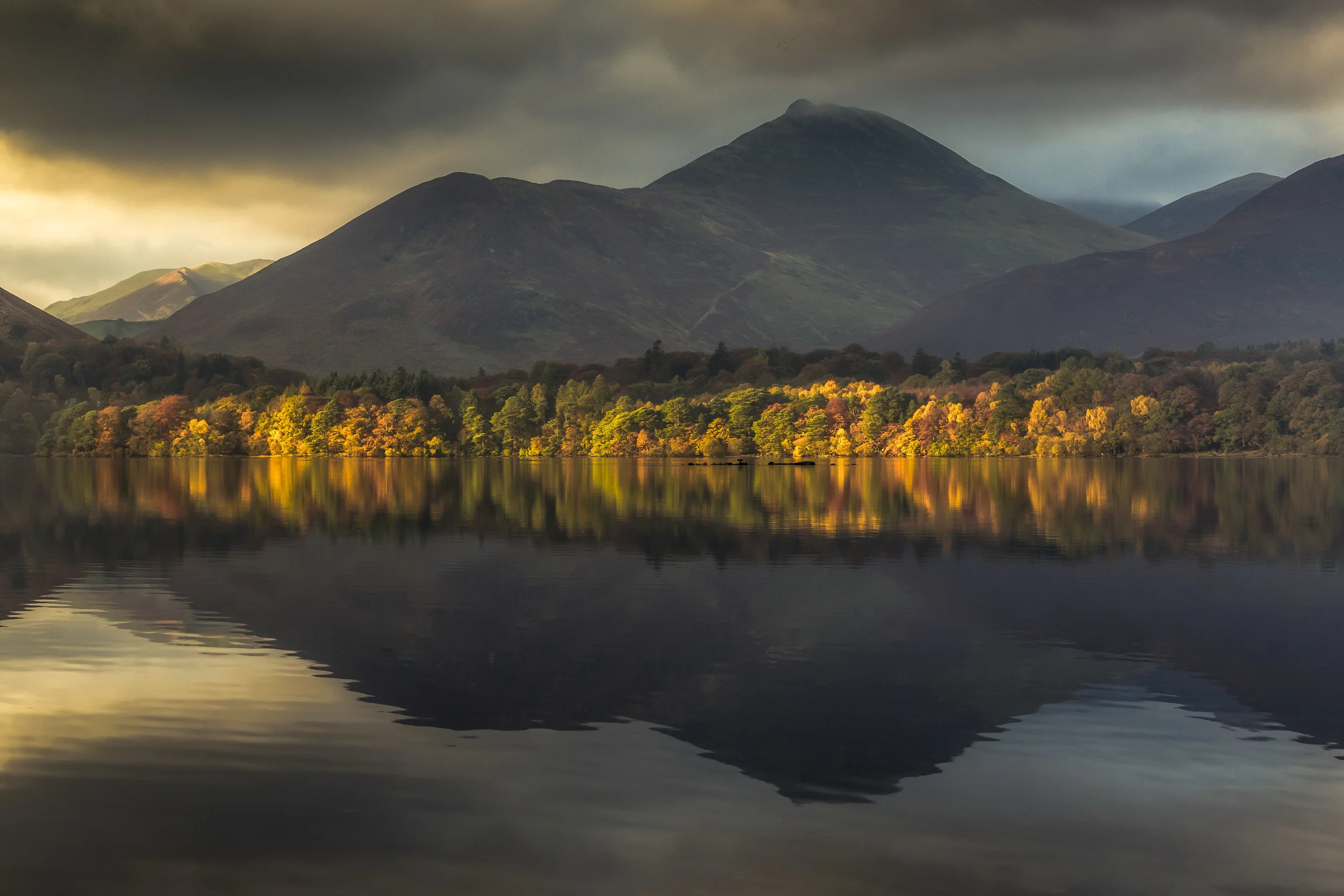 Line of Light. Derwentwater, Lake District, UK