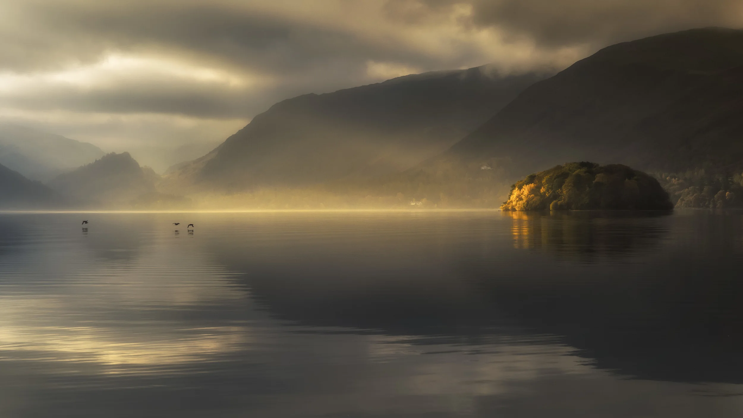 In Flight. Derwentwater, Lake District, UK