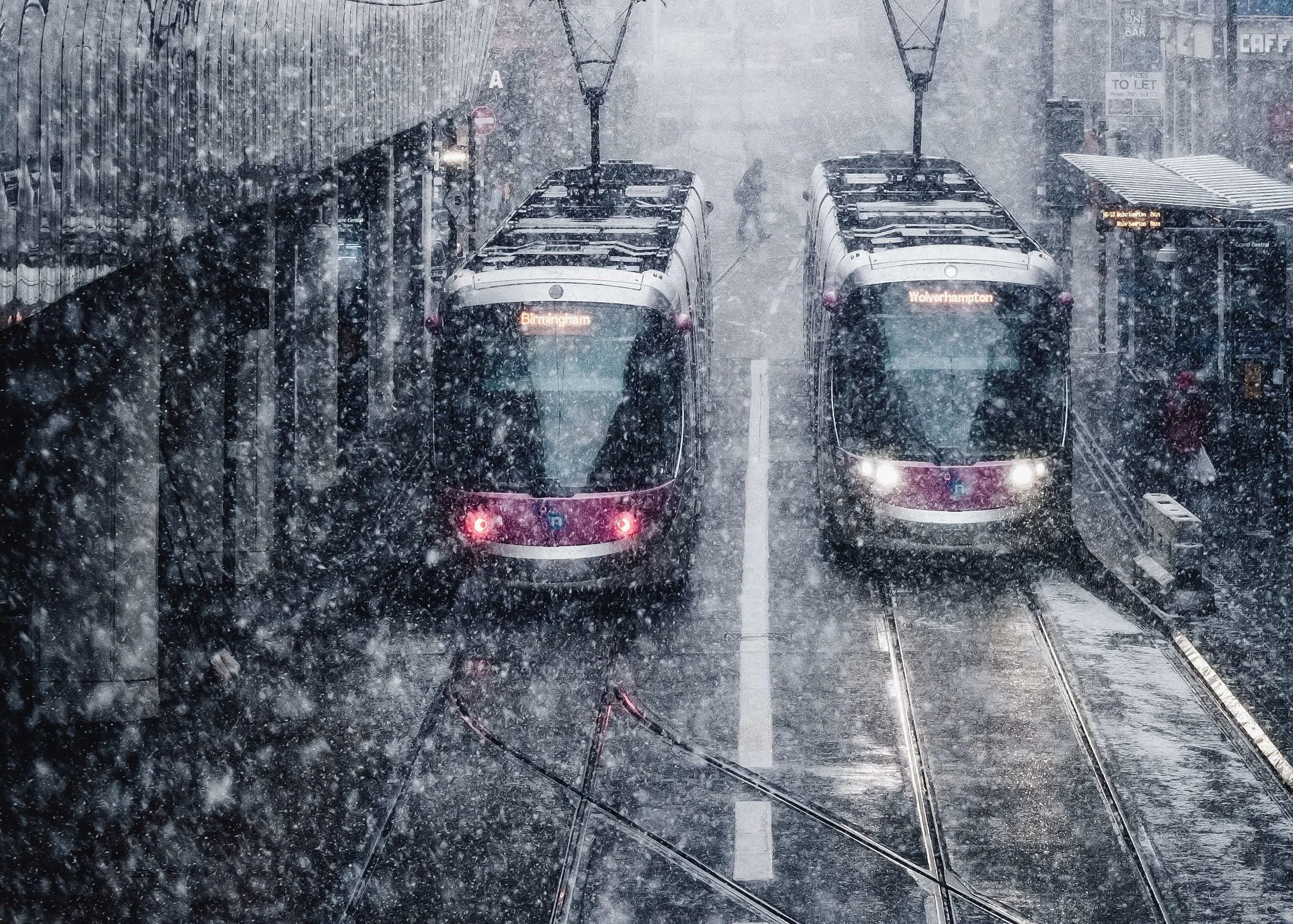 Trams in the Snow