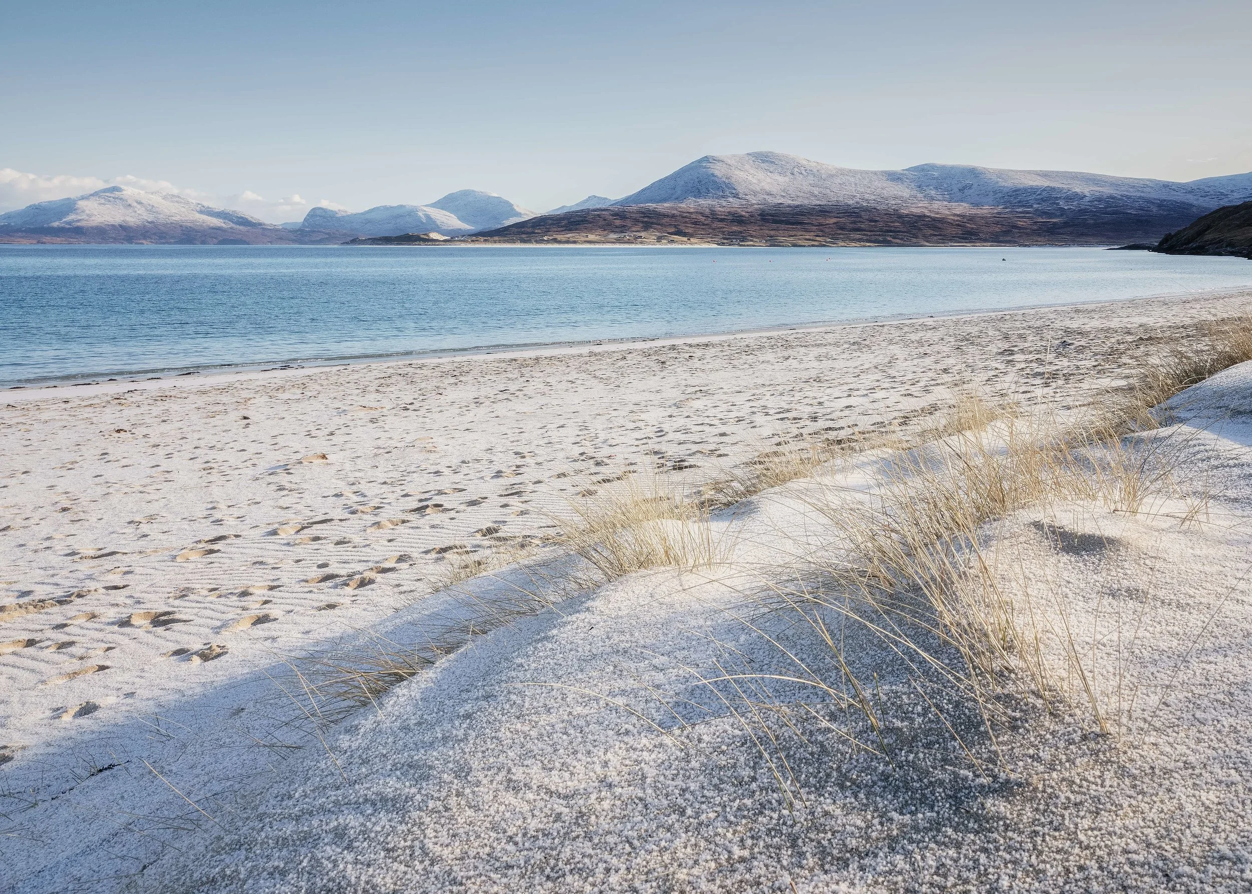 Hail on the beach at Horgabost