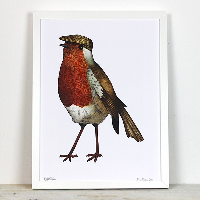 "Robin in a Flat Cap" Print