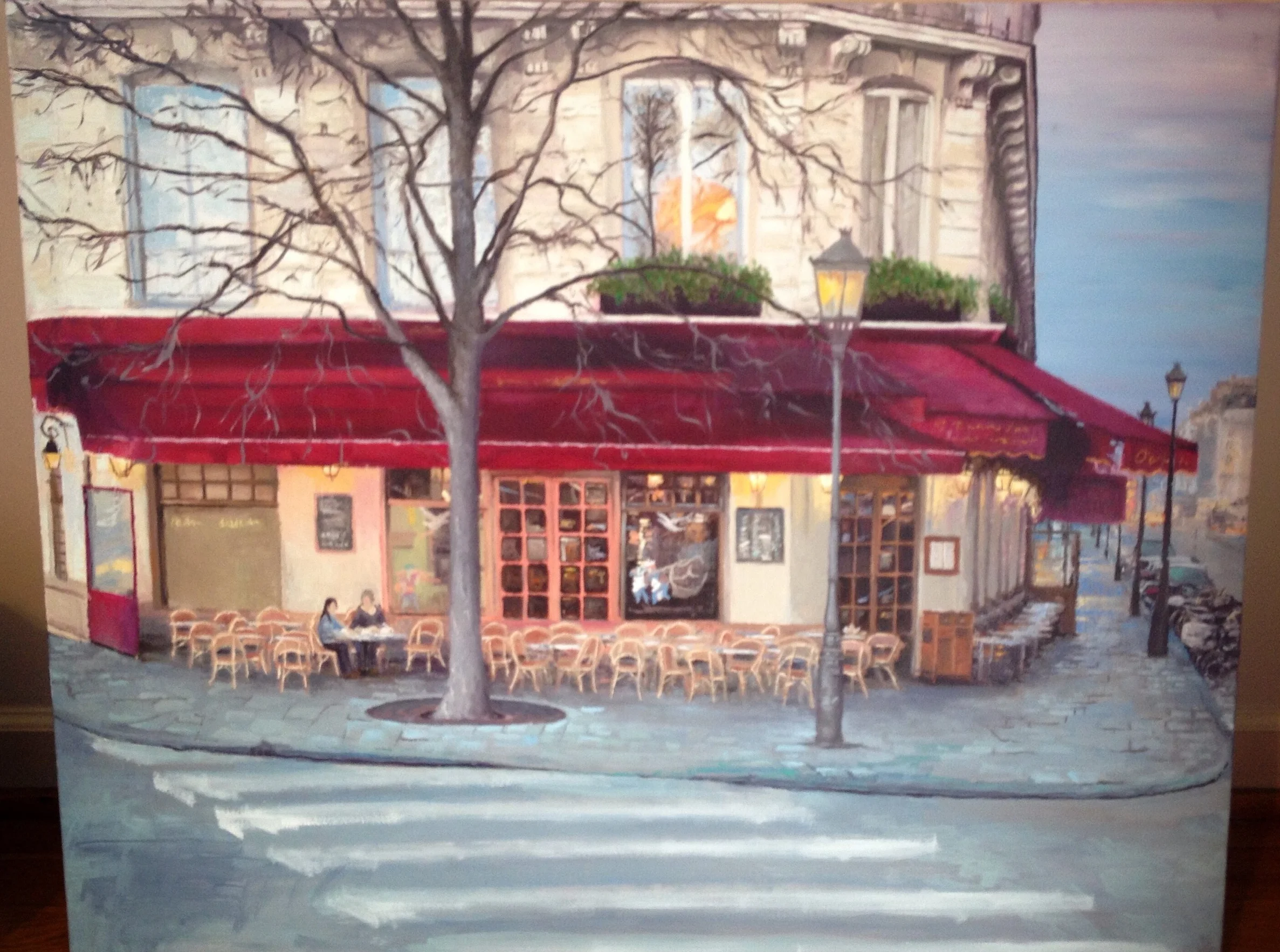 "A Night in Paris," oil on canvas