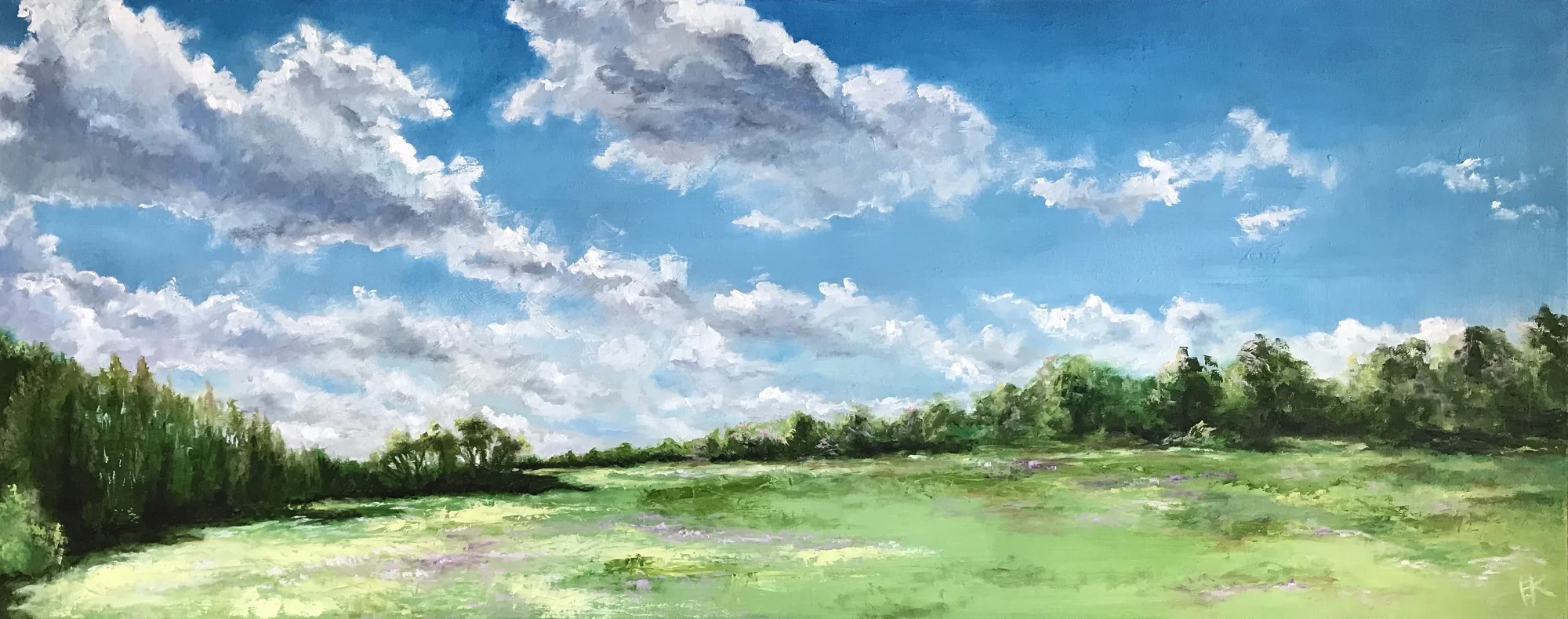"Kentucky Meadow" 16 x 40 inch, oil on canvas. SOLD