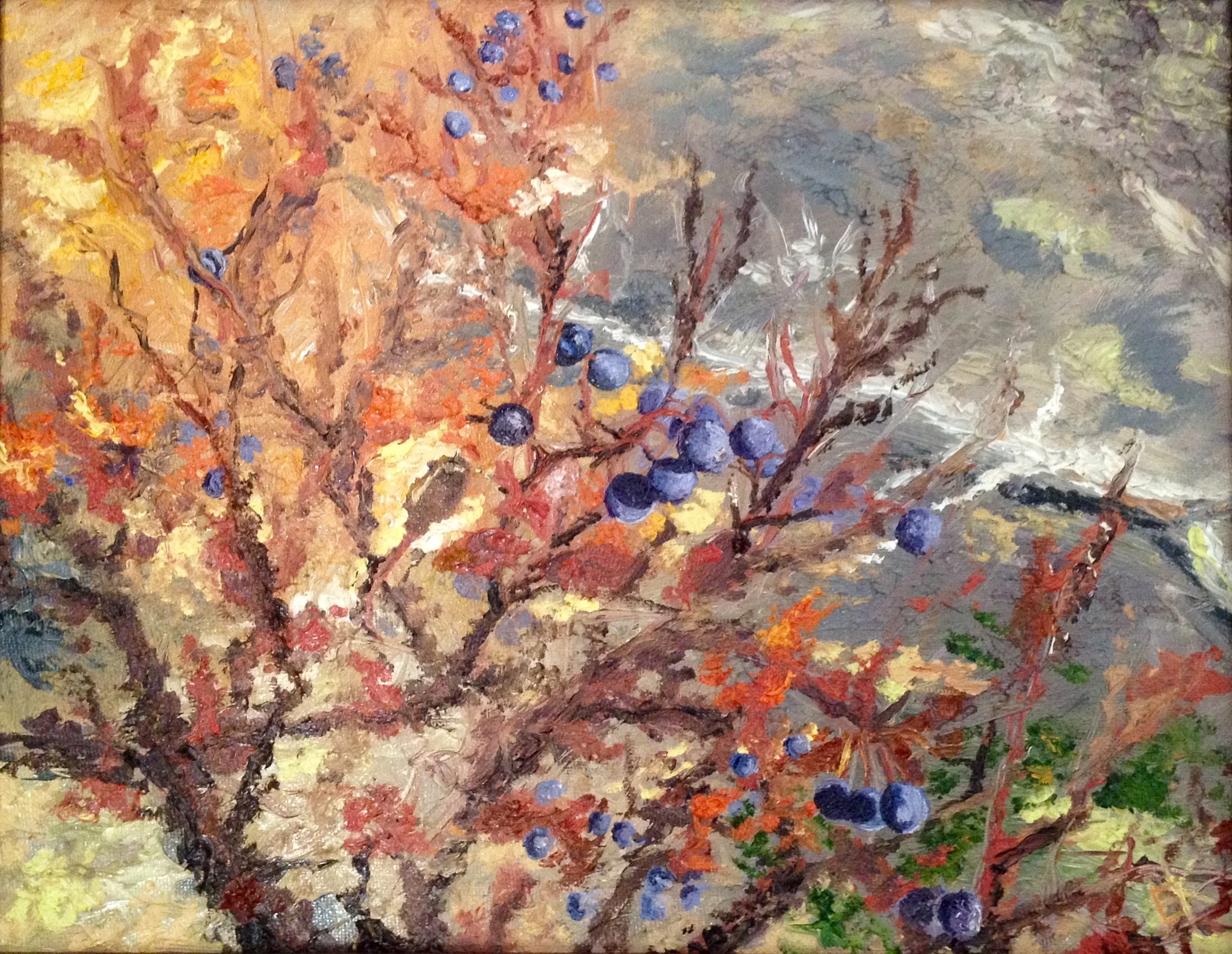 "Berries of Blue" 11 x 14 inch, oil on canvas.