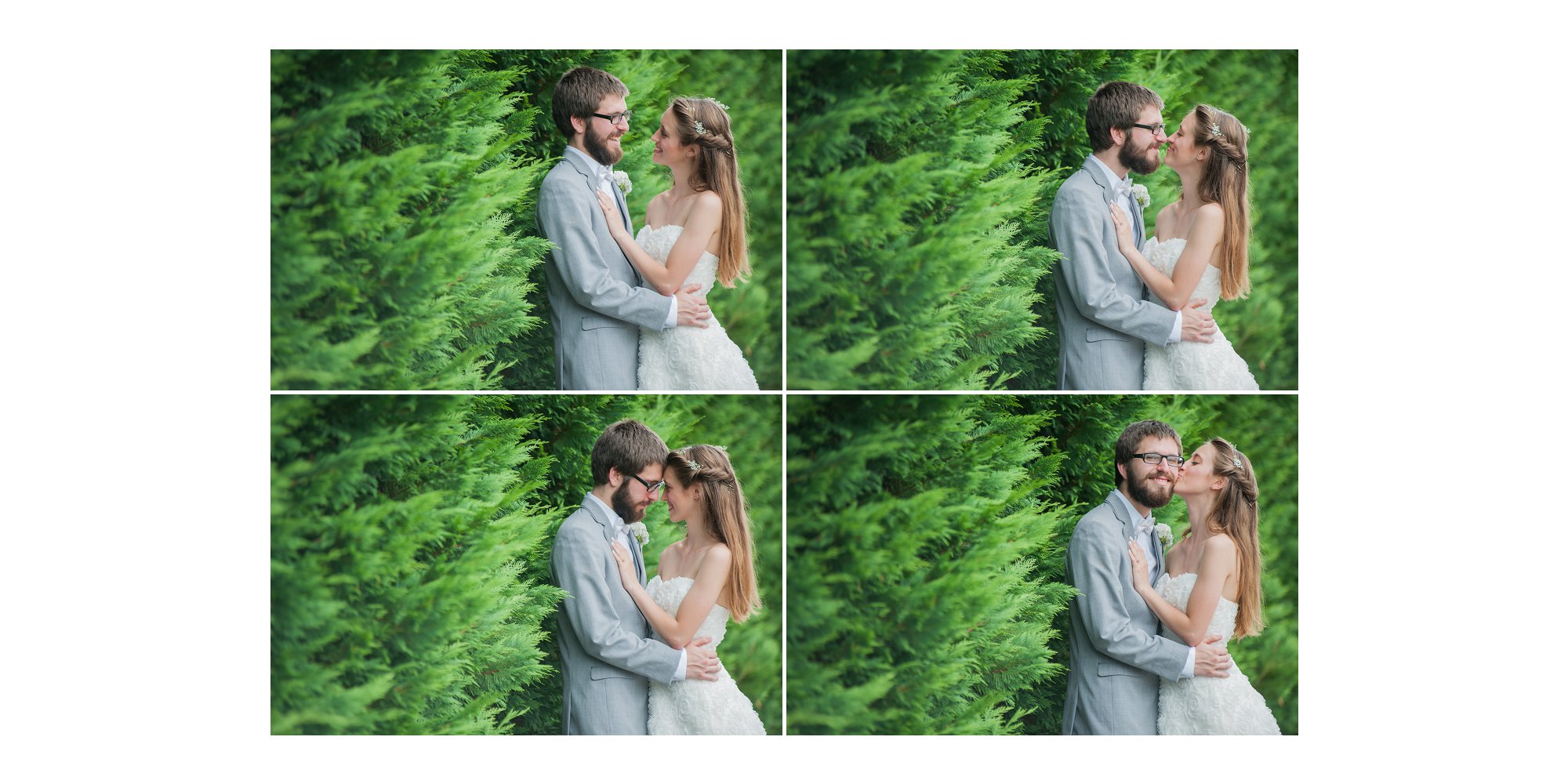 "Look at each-other" "Give him an Eskimo kiss" "Touch foreheads" "Give him a kiss on the cheek" 