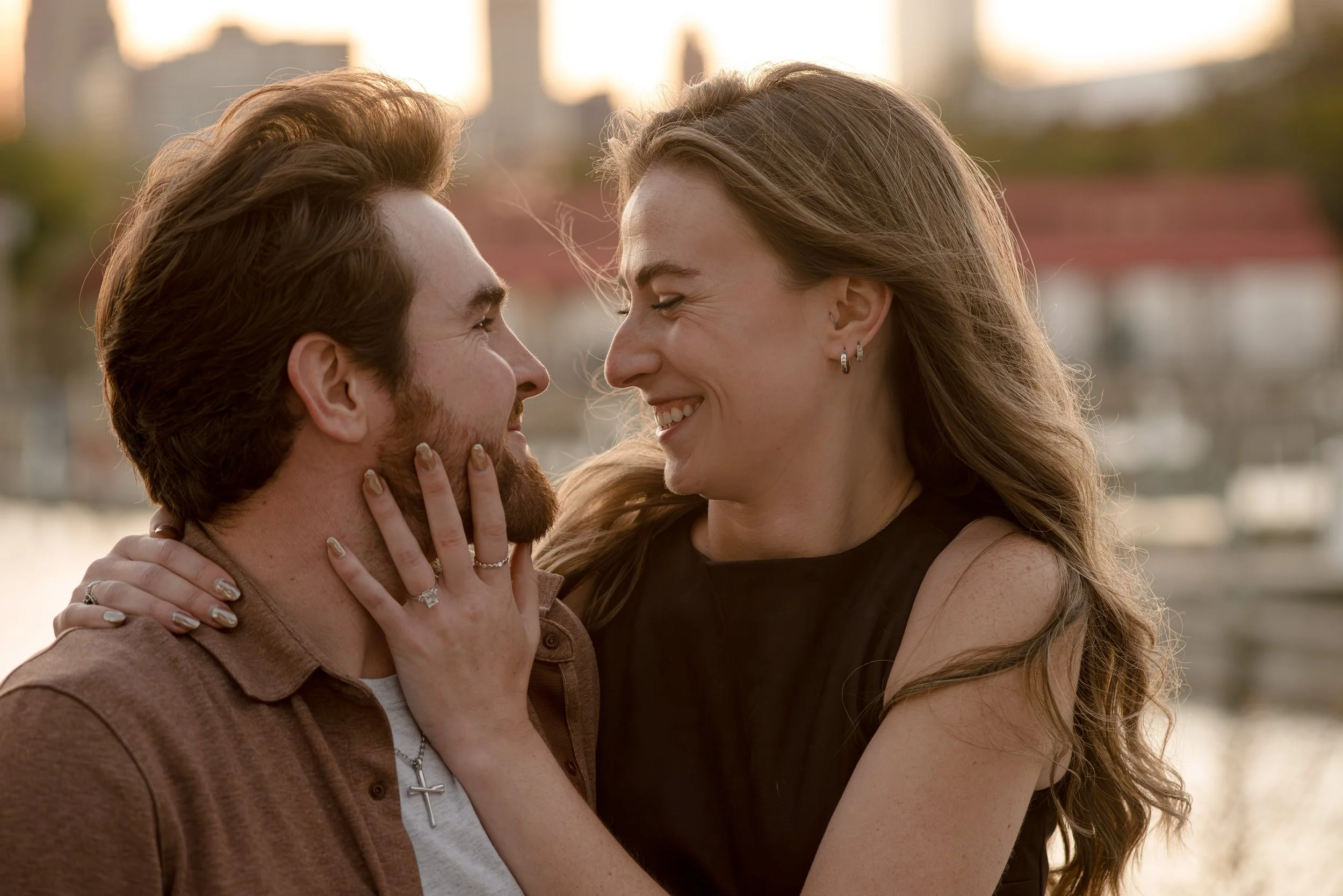 Milliken State Park Detroit Michigan engagement photos after proposal