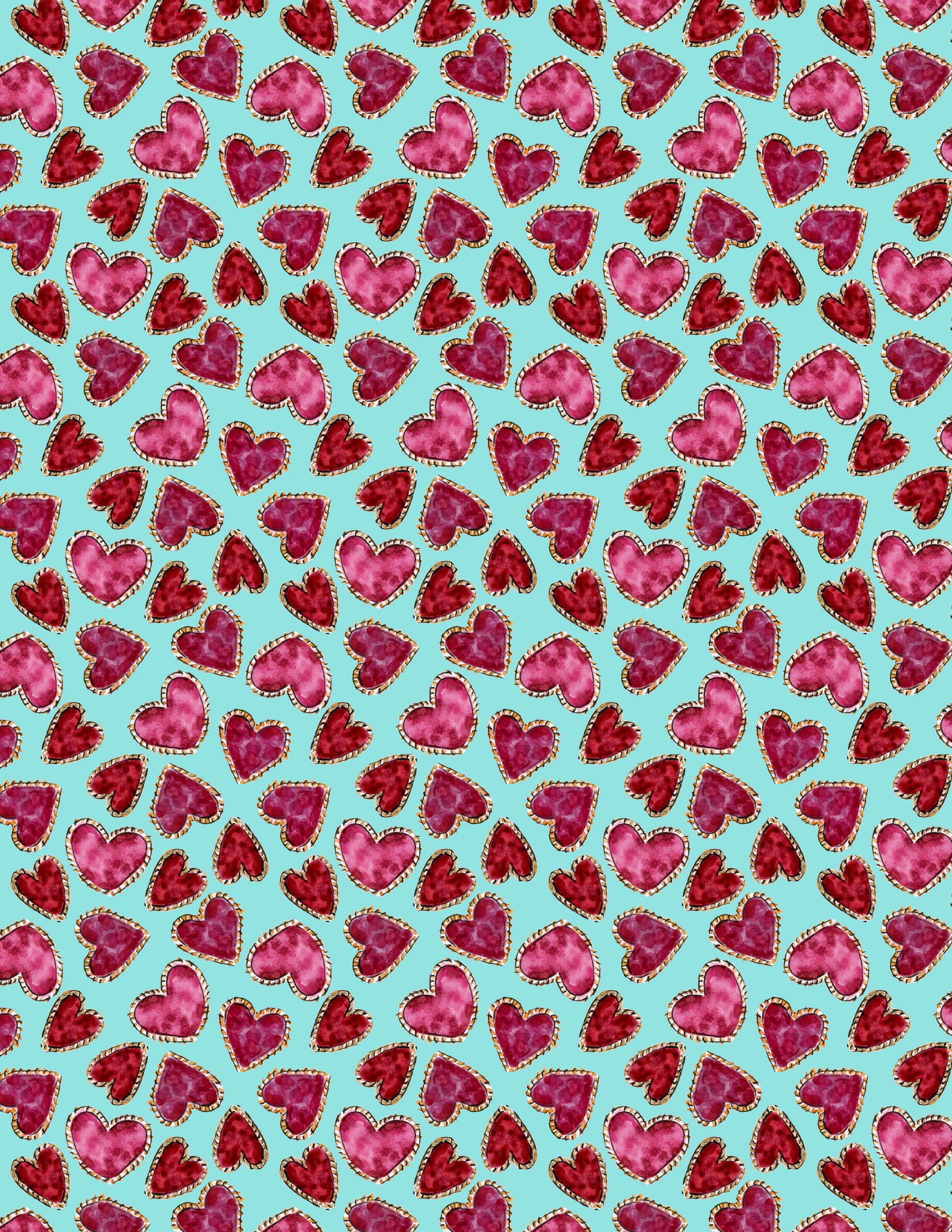 Tossed Jeweled Hearts Aqua.jpg