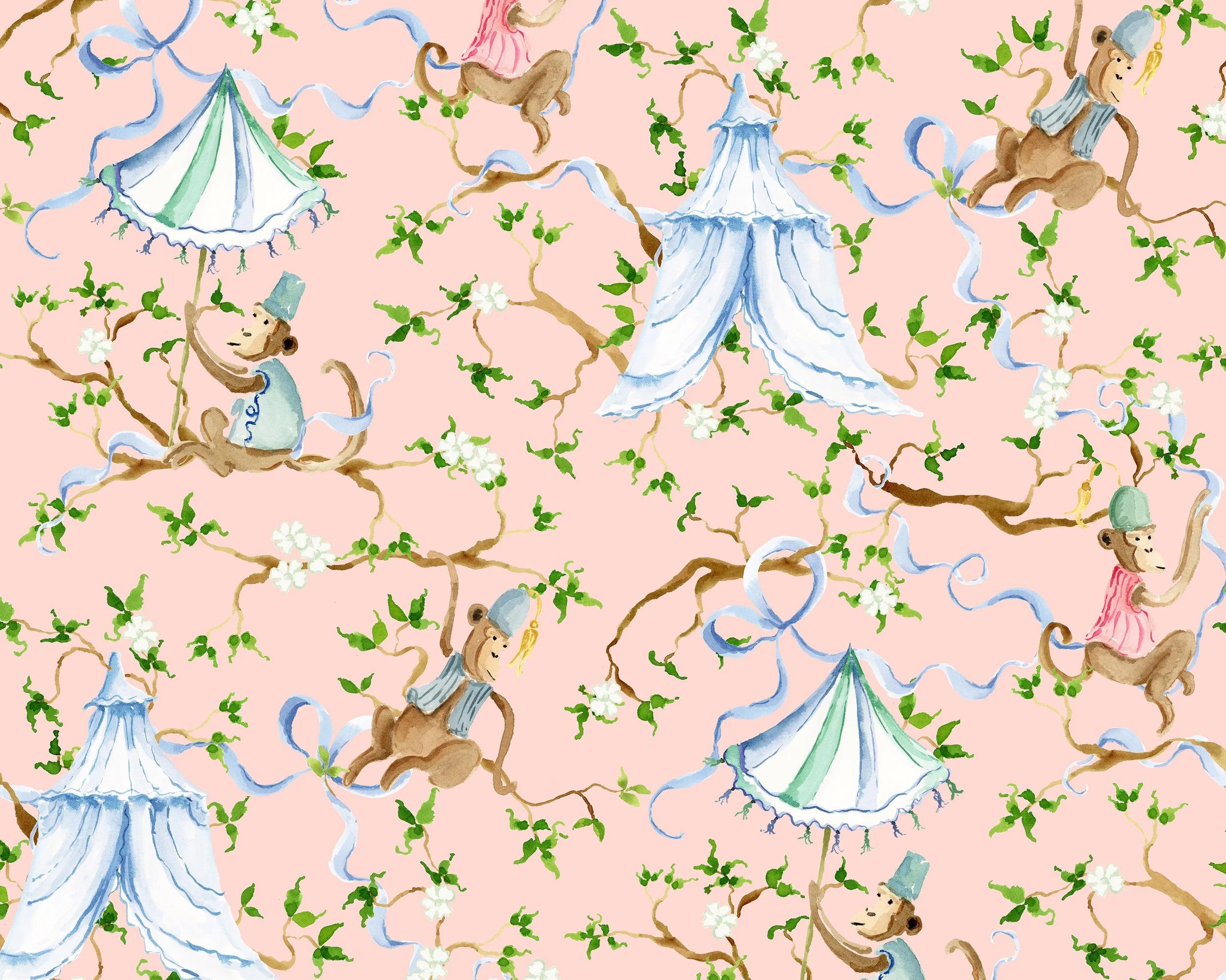Monkey and tent surface pattern design.jpg