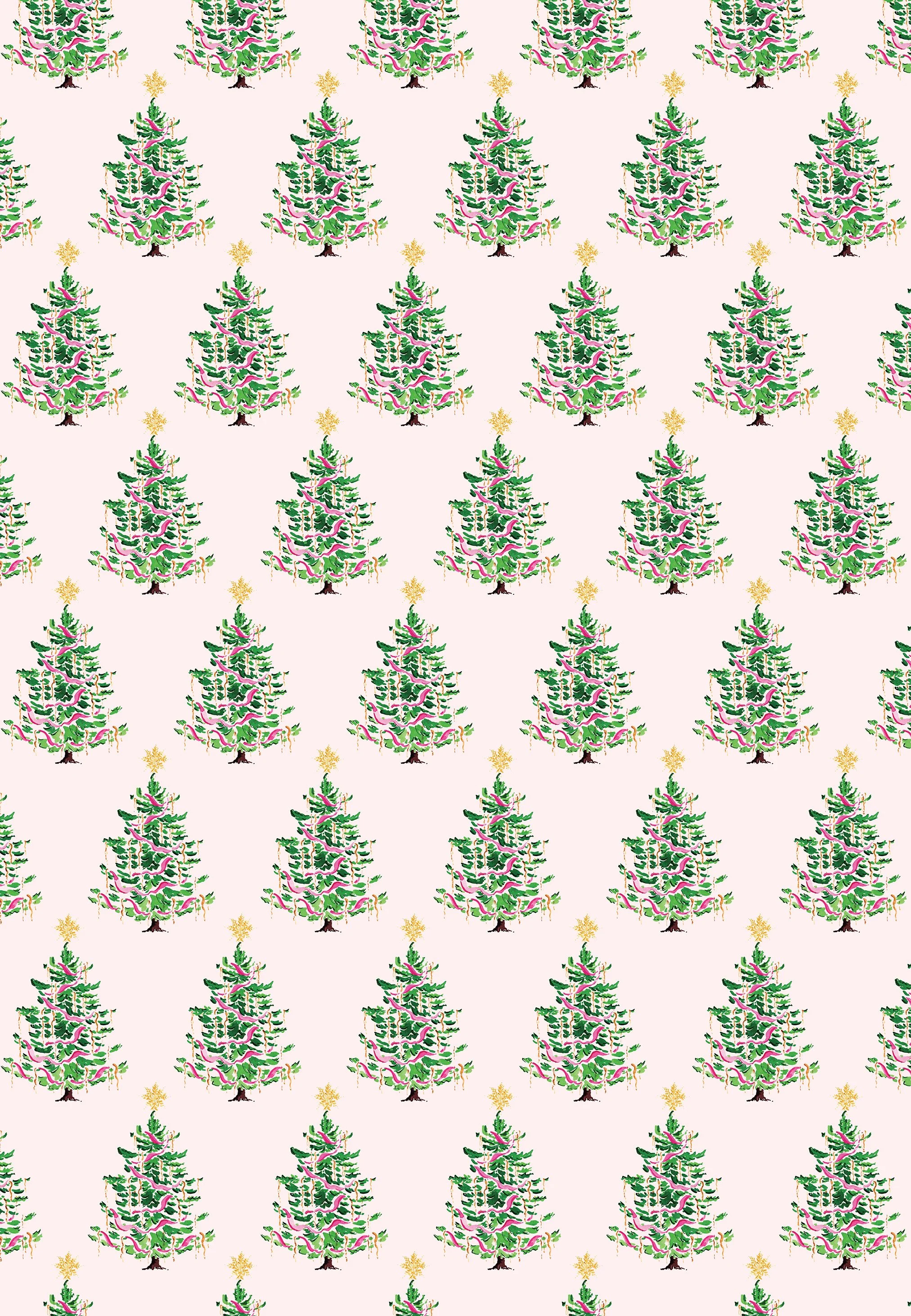 Pink Christmas Trees Gift Wrap.jpg