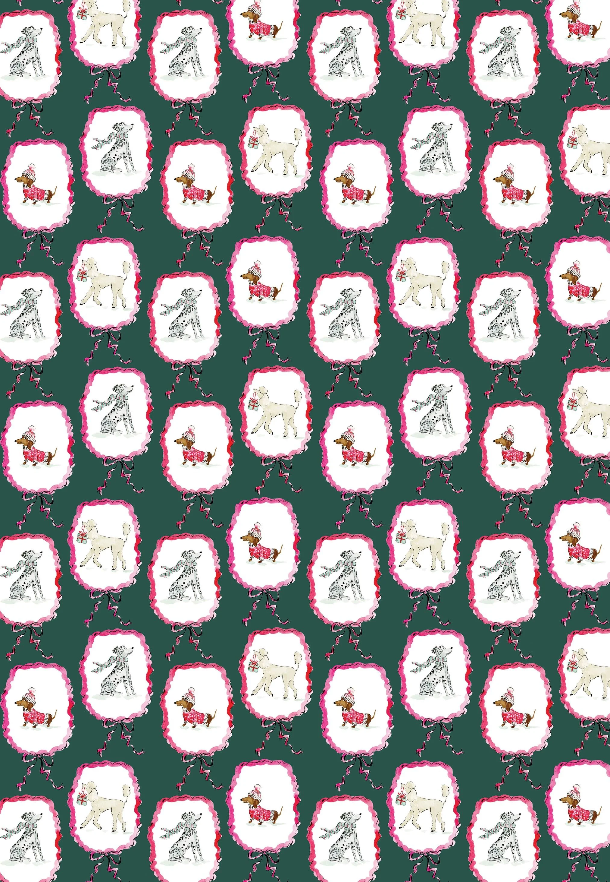 Christmas Wreath Dogs Gift Wrap.jpg