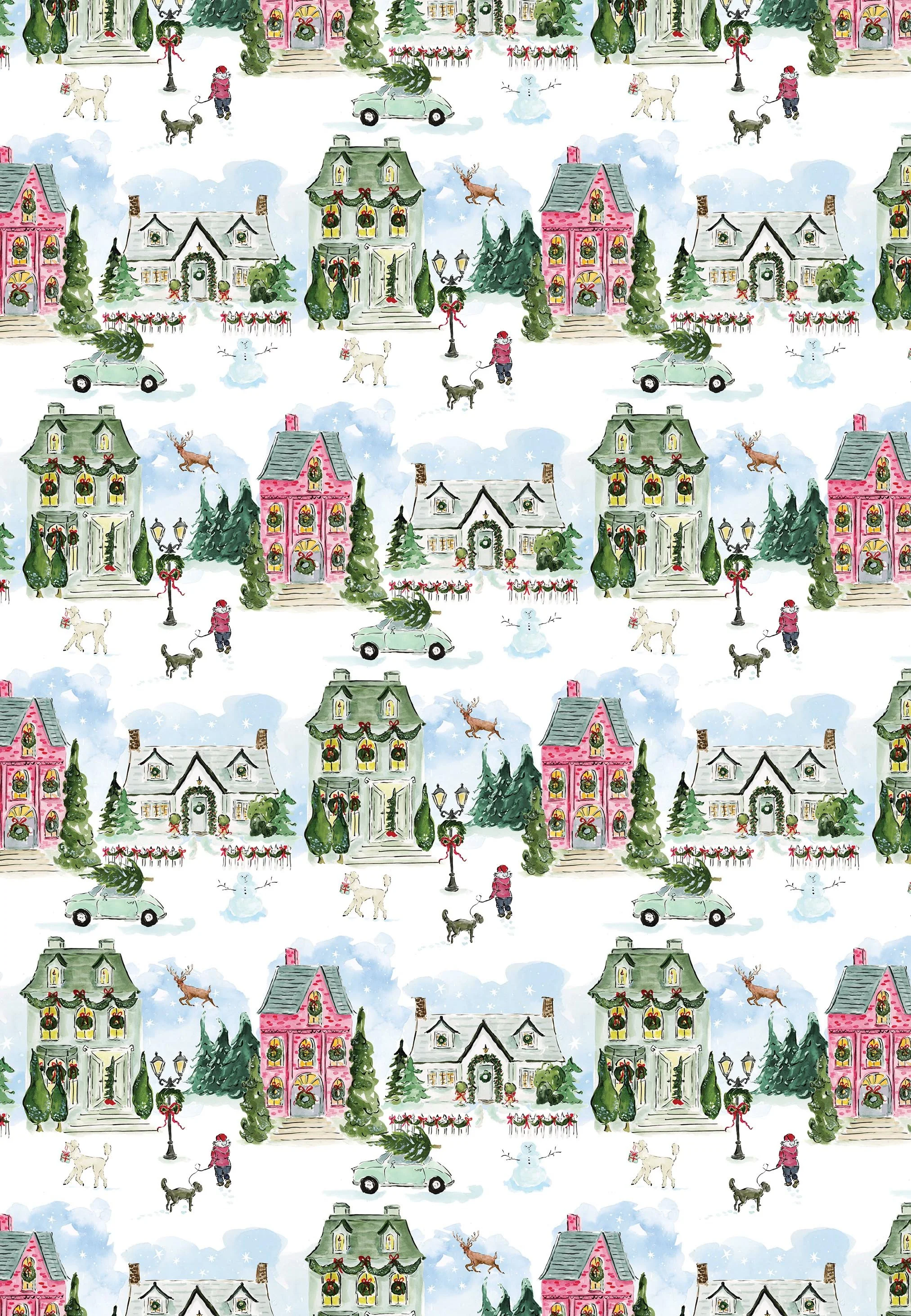 Christmas Village Scene Gift Wrap.jpg