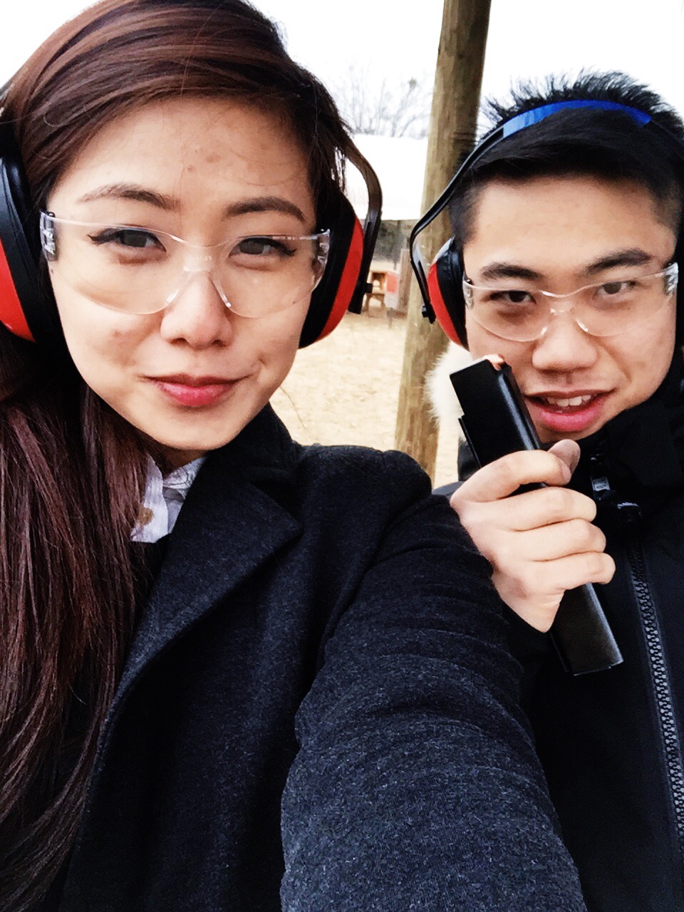   {those ear protectors functioned pretty well as earmuffs in the frigid cold.}  