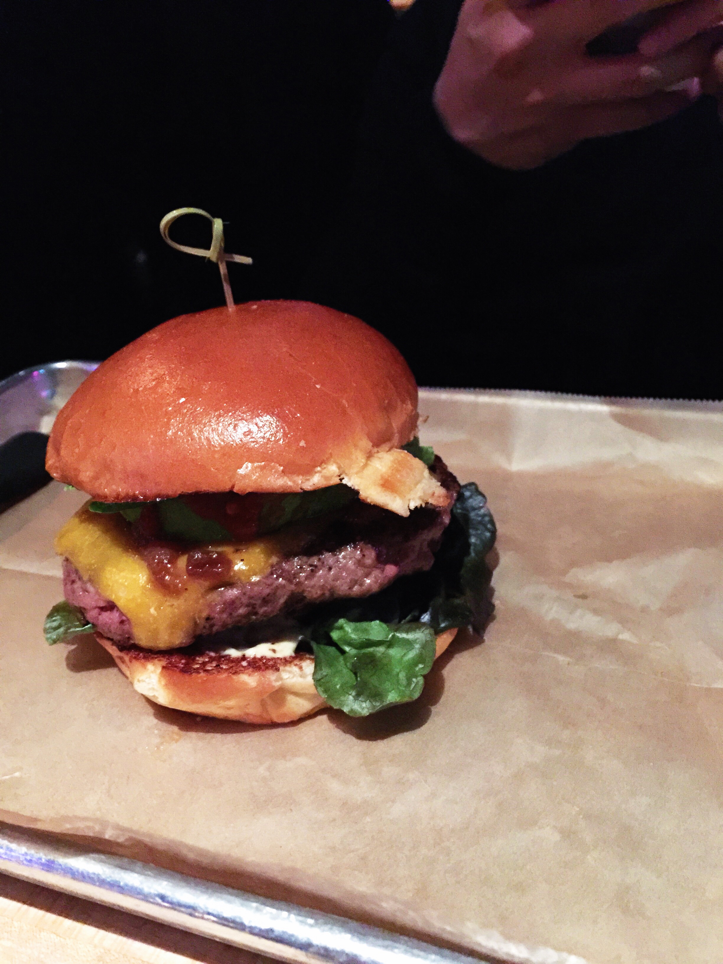   {hopdoddy's! kevin's goodnight/good cause burger.}  