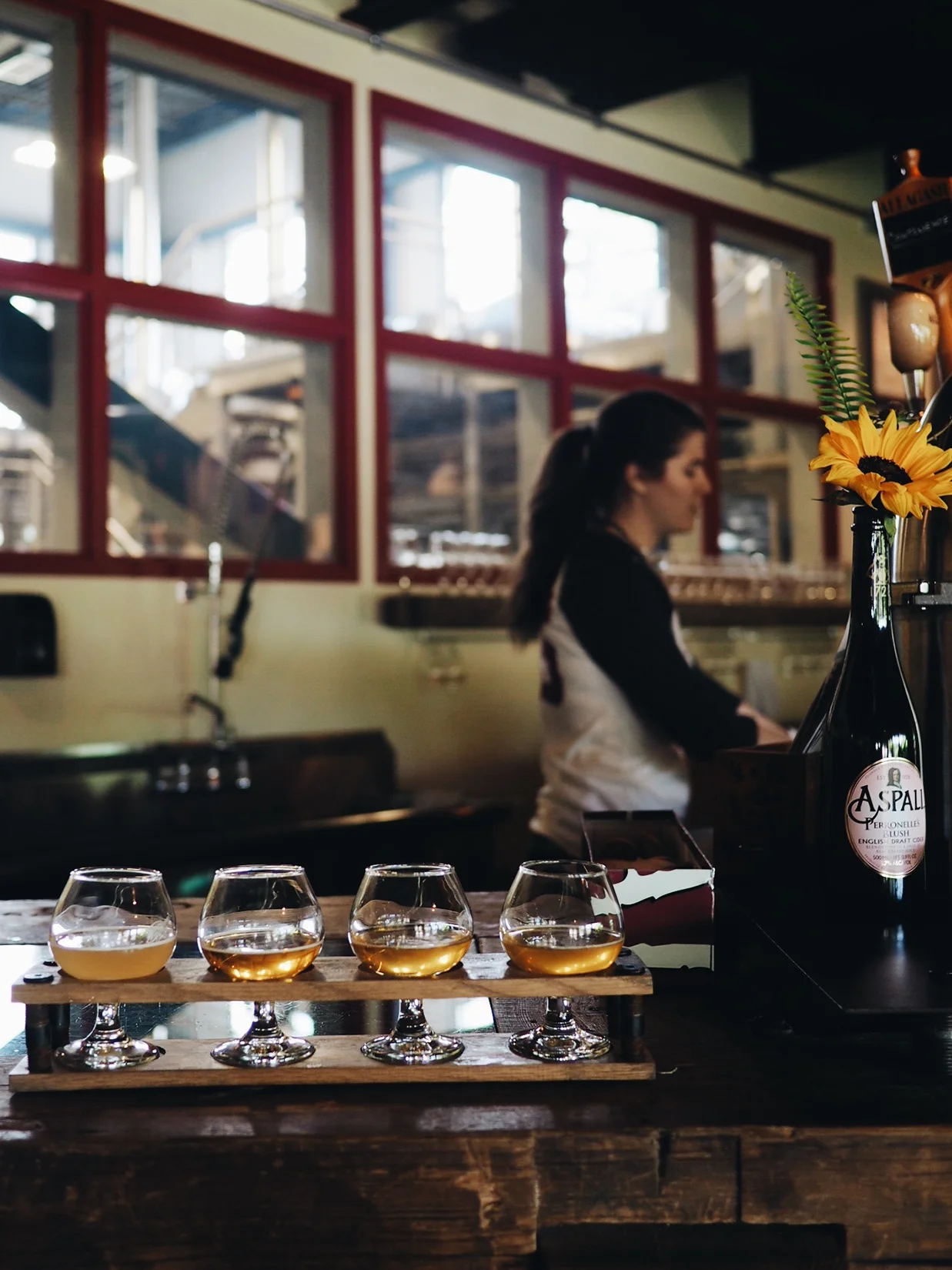 {Beer flight for tasting.}