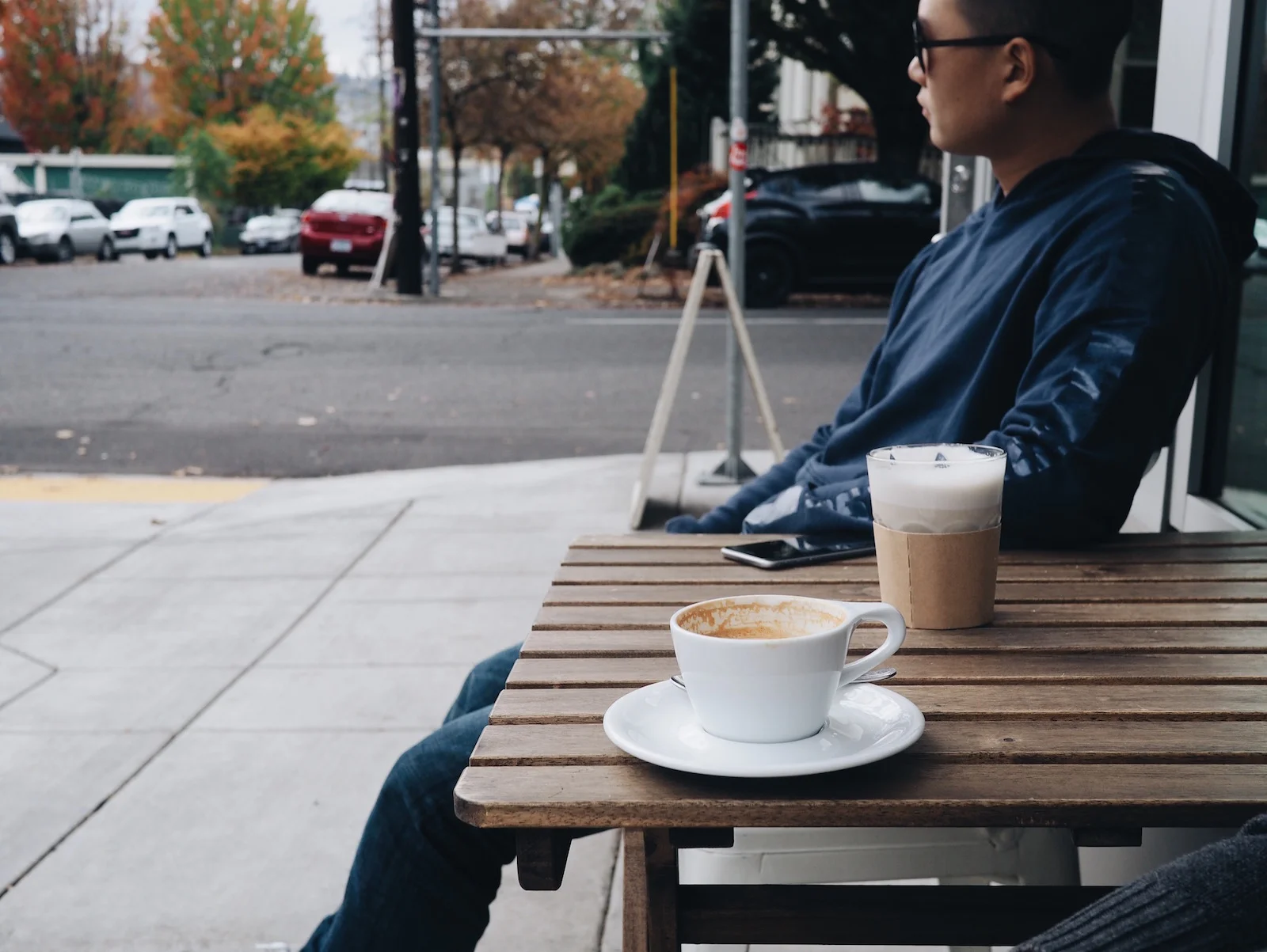{John's chai // Ed's latte.}