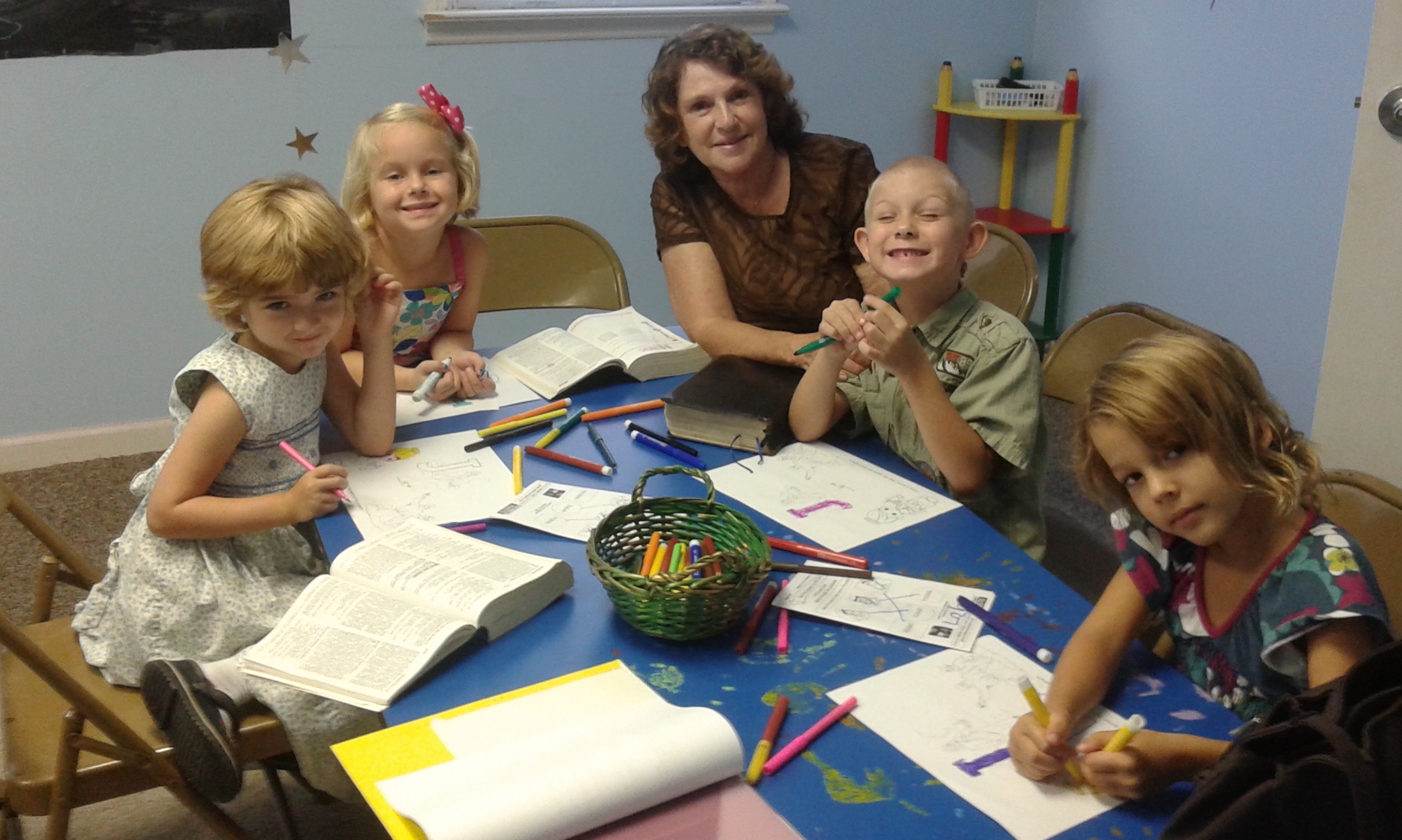 Ms. Kitty and the K/5 - 1st grade class.