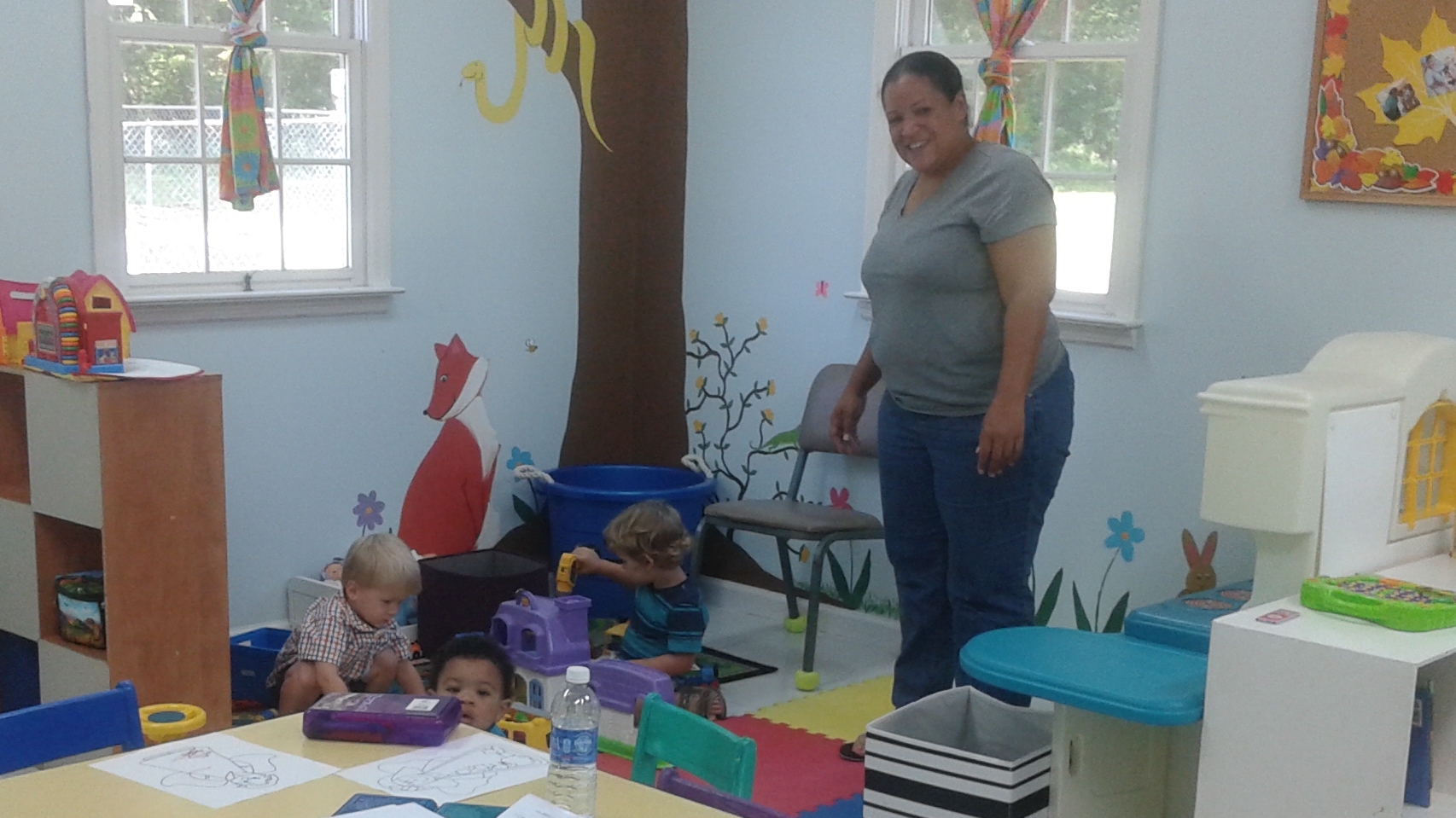 Having fun in the nursery.