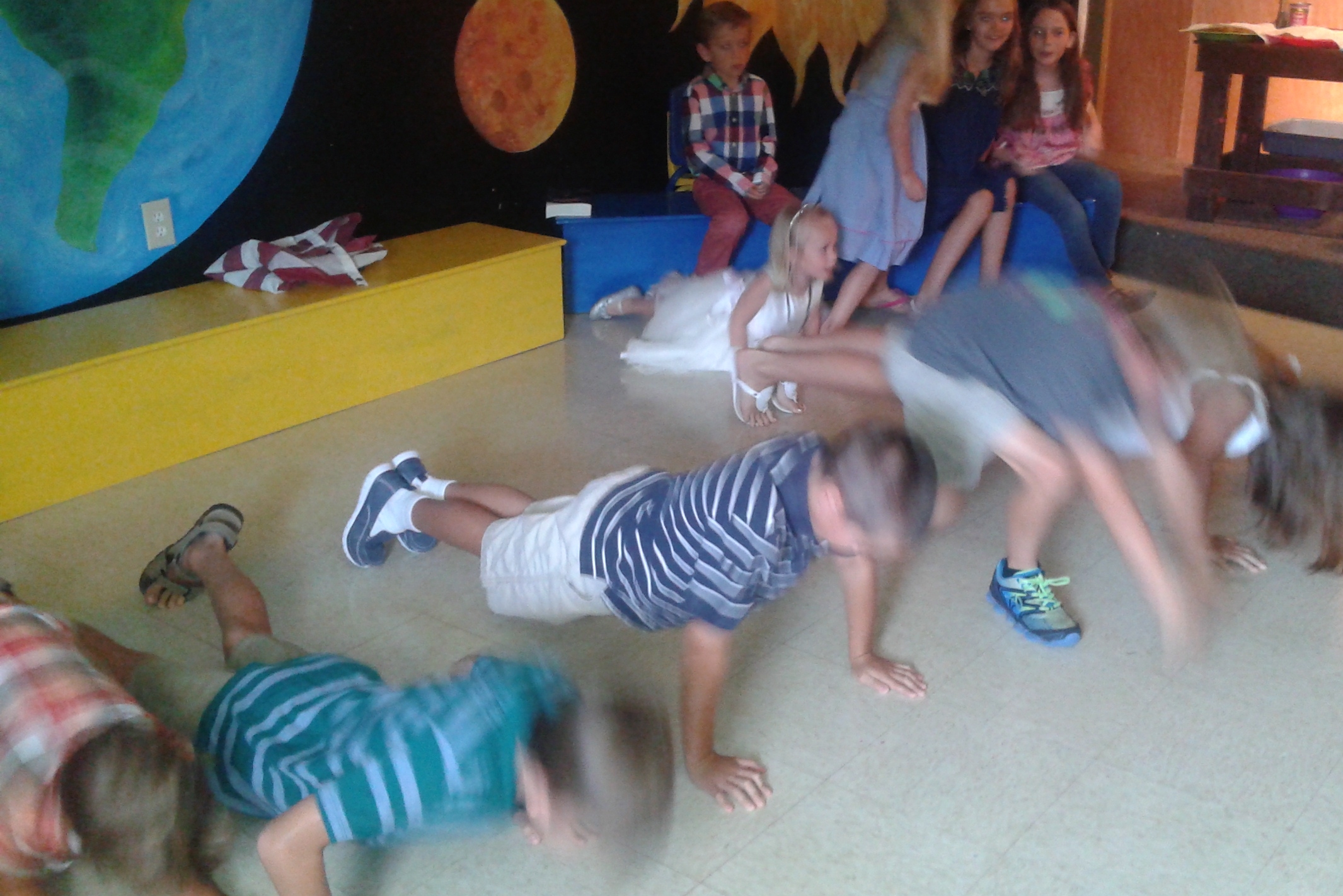 We can do push ups too.
