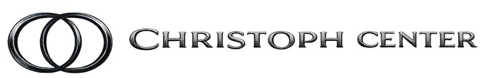 Logo for the Christopher Center featuring two interlocking rings, a red star, and text that reads 'Christopher Center'