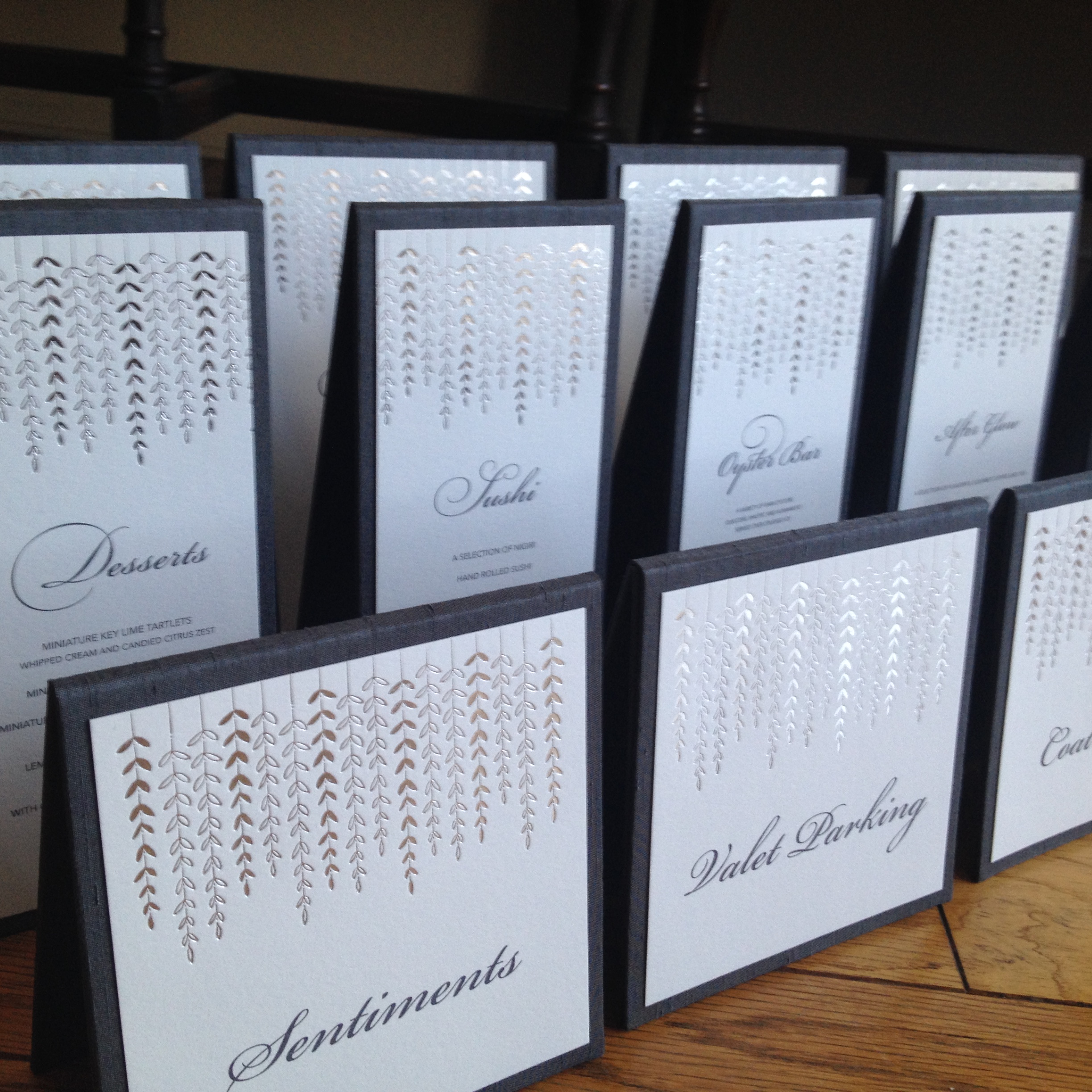 Custom Tented Menus and signs
