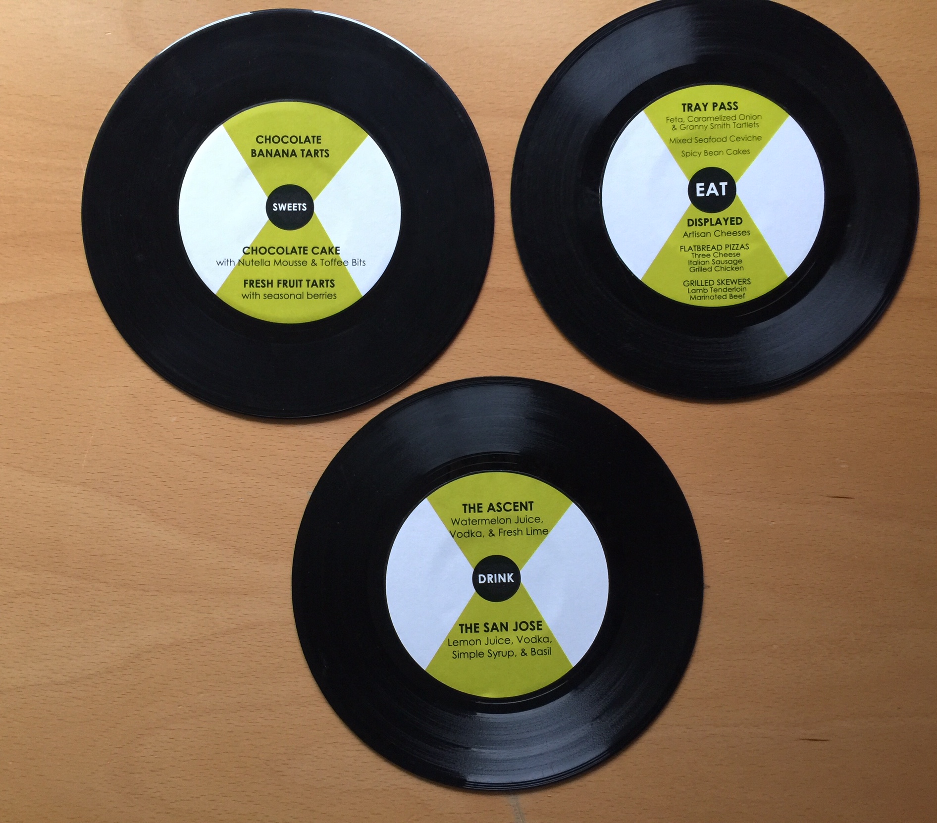 Vintage Record Label Menus