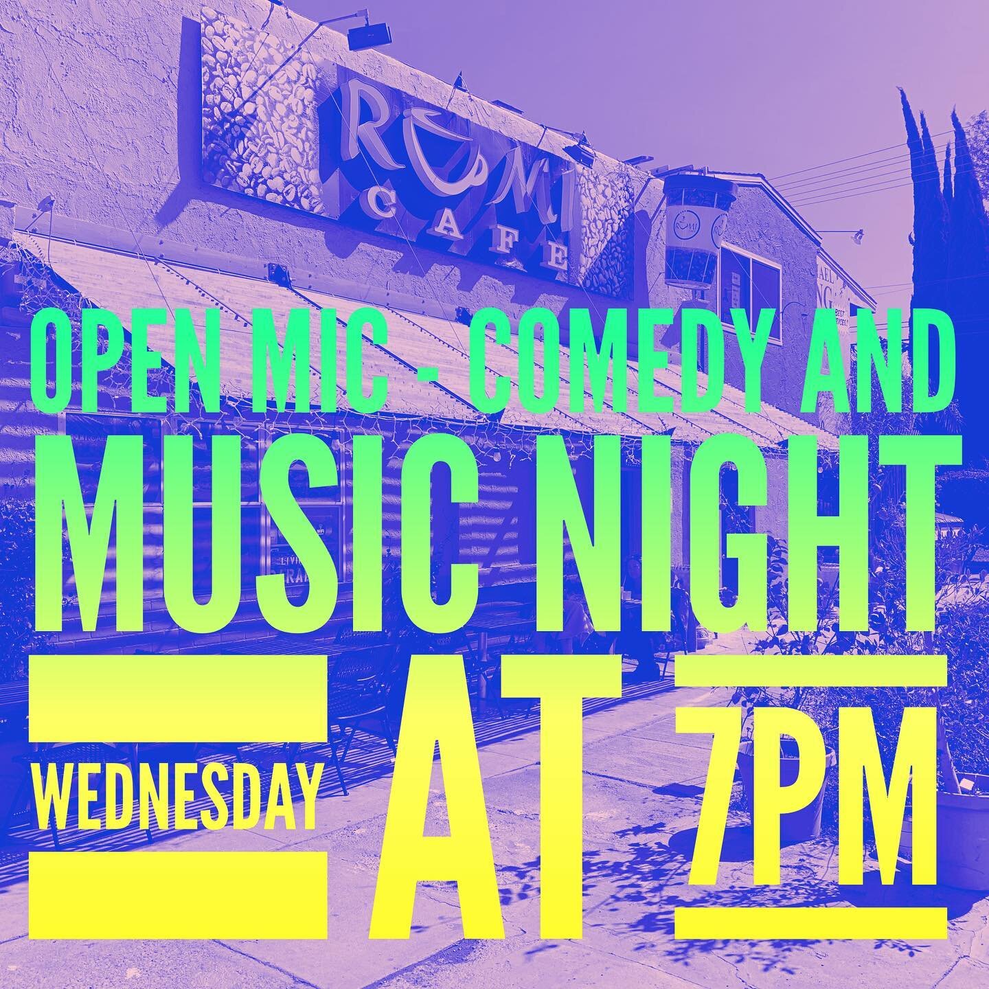 Join us and share your story tonight at our Open Mic 🎤 Comedy and Music 🎶 night - to be part of the performance sign up at 6:30pm - to watch come by 7pm at @rumi_cafe #losangeles #creativelife #comedy #losangeleslivemusic #losangelescomedy #sherman