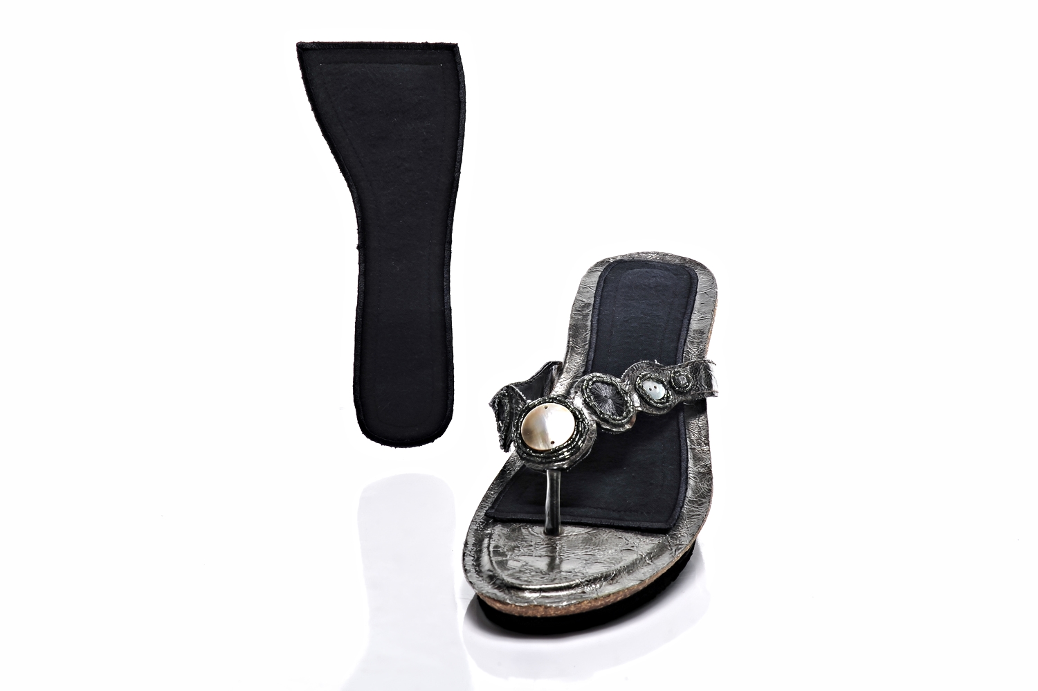 SummerSox Black Thong Style No Show Socks in Flip Flops
