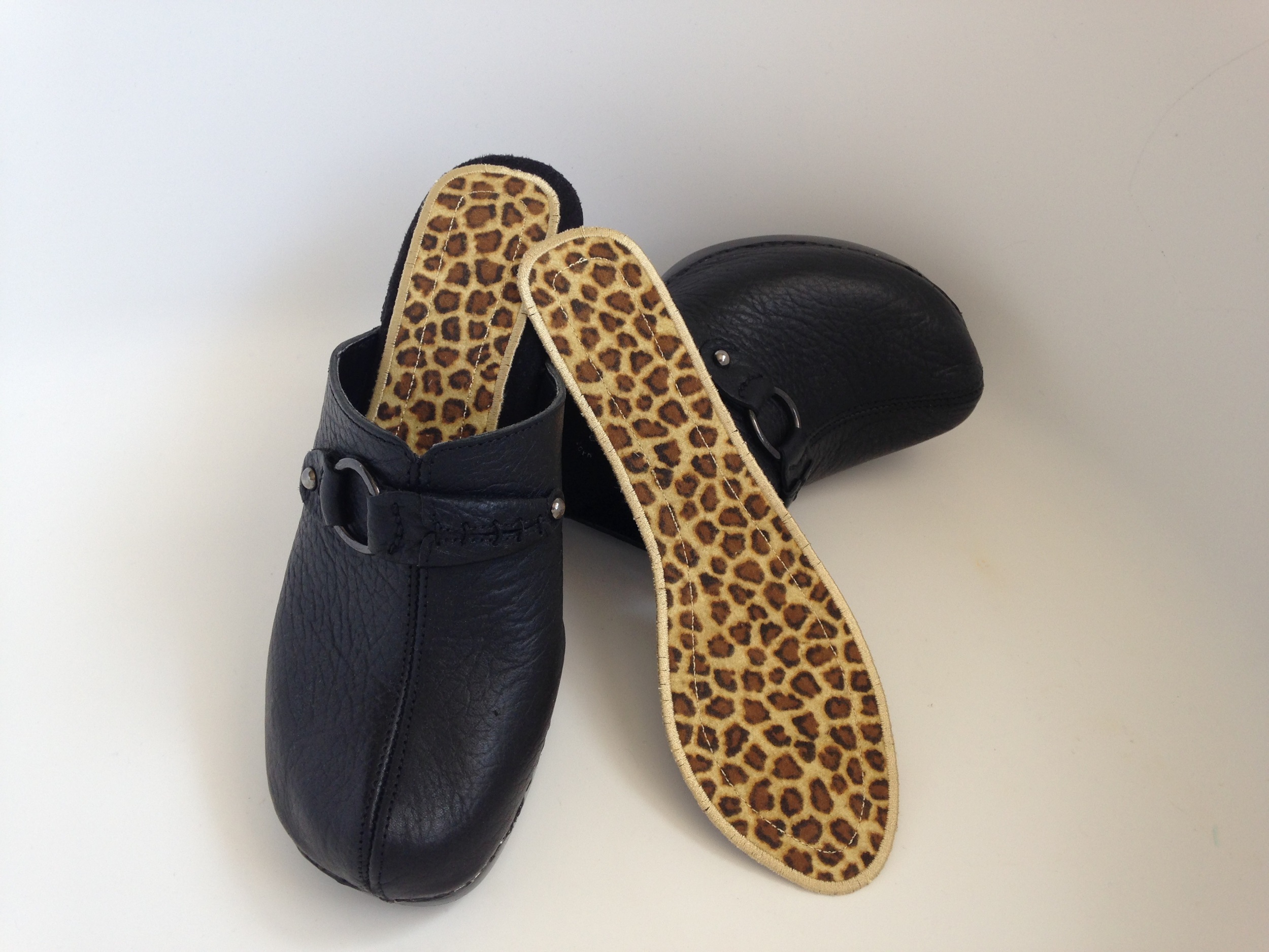 SummerSox Ultimate No-Show Socks in Black Leather Mules