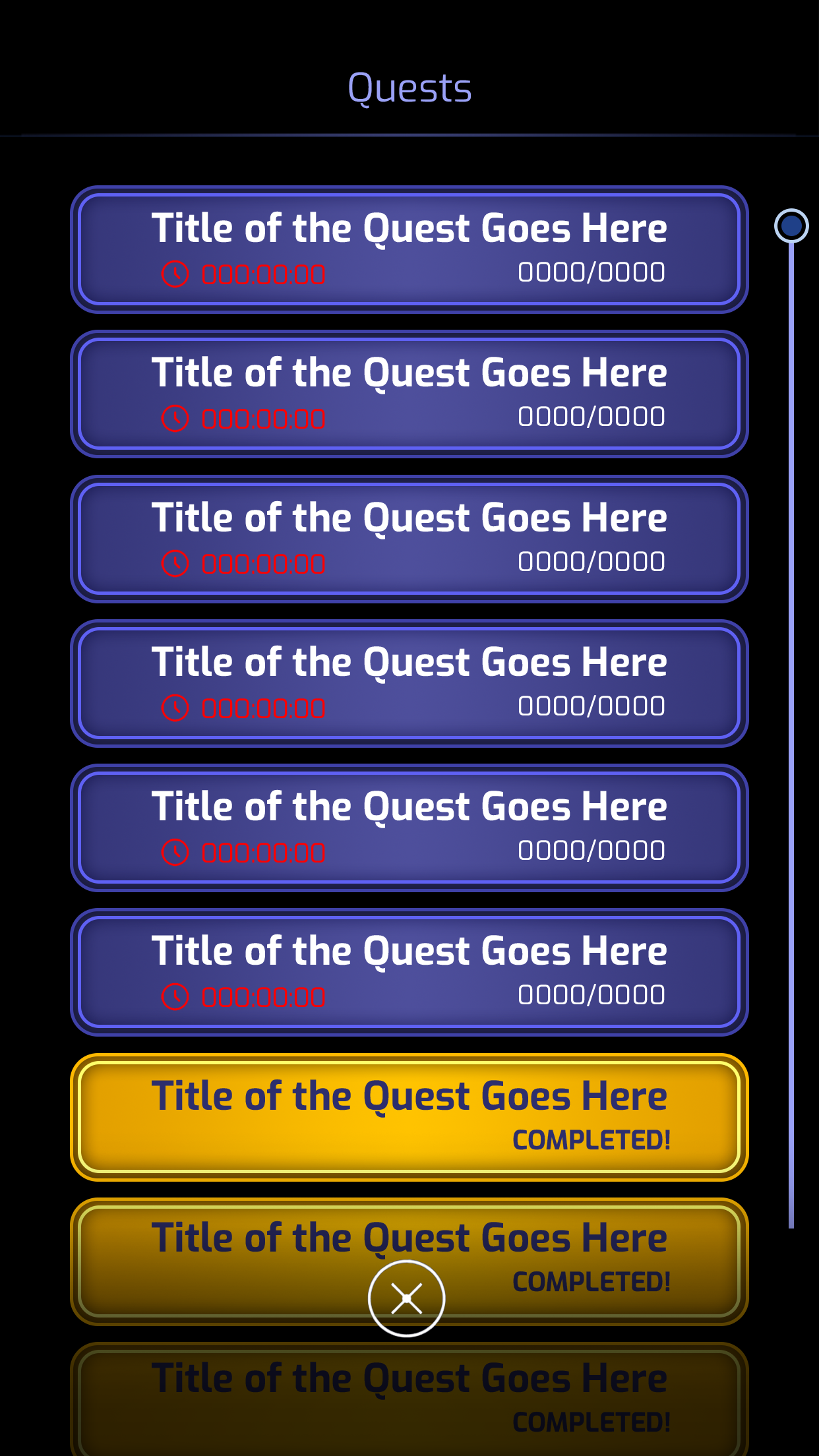 Completed Quests