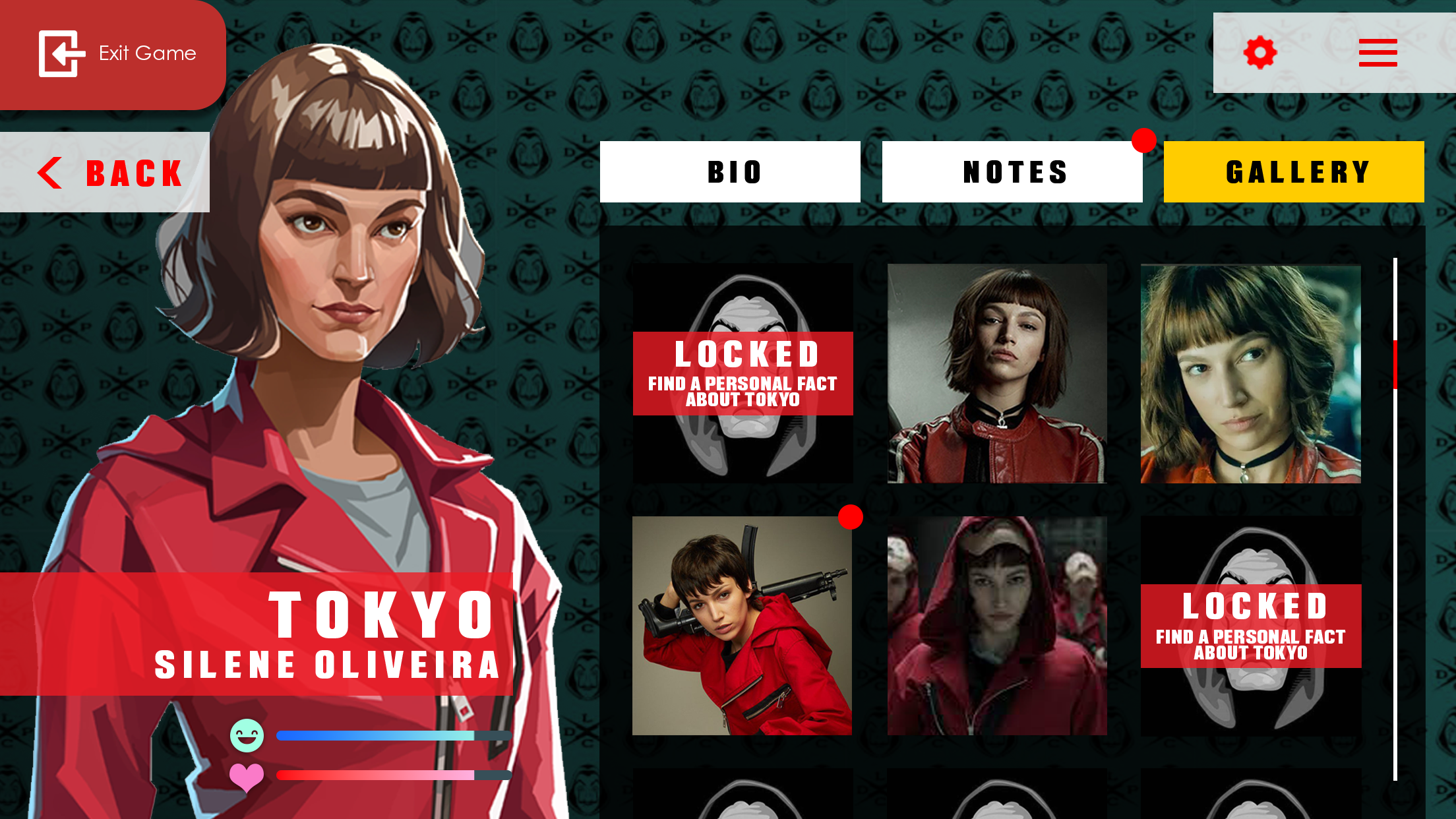 Character Unlockable Gallery