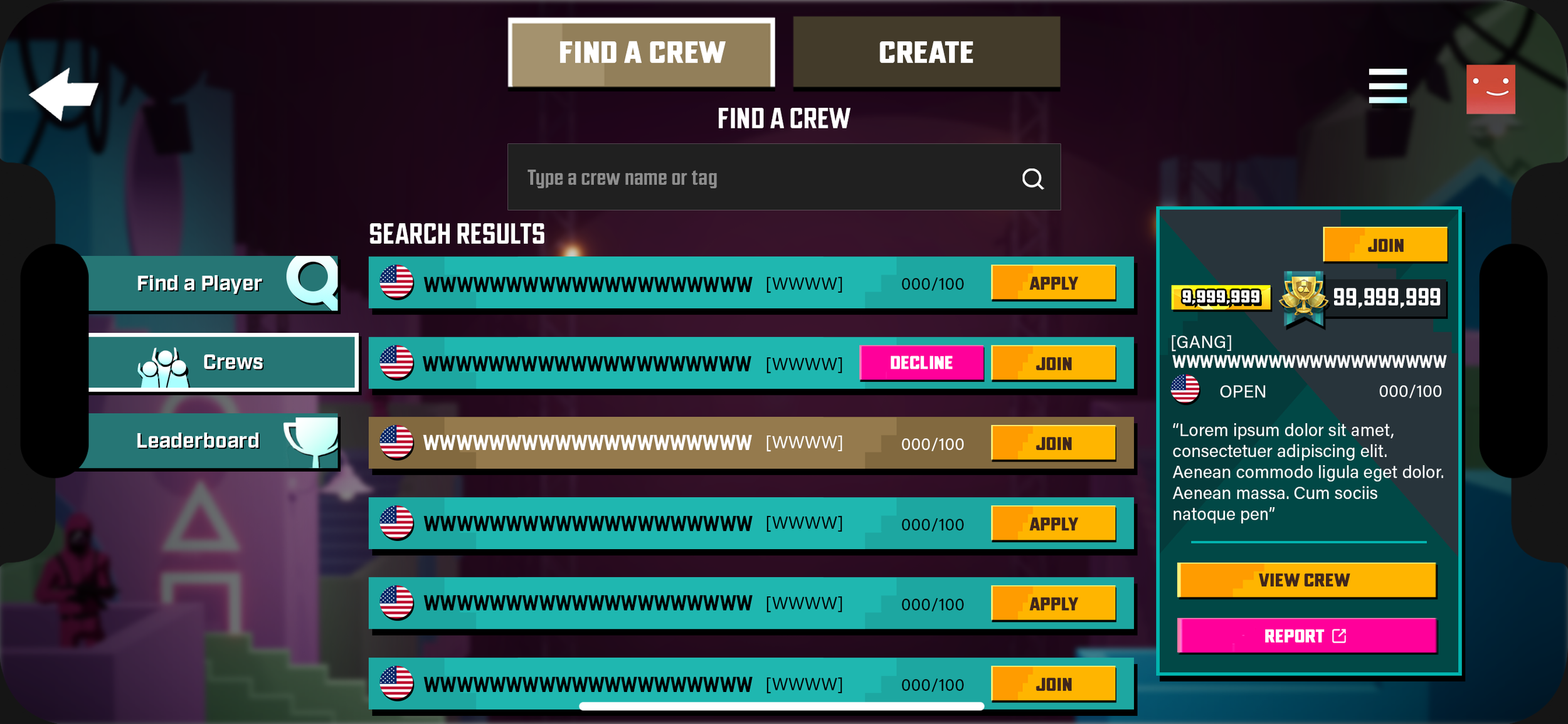 Average Player Joins a Crew - Viewing Open Crew