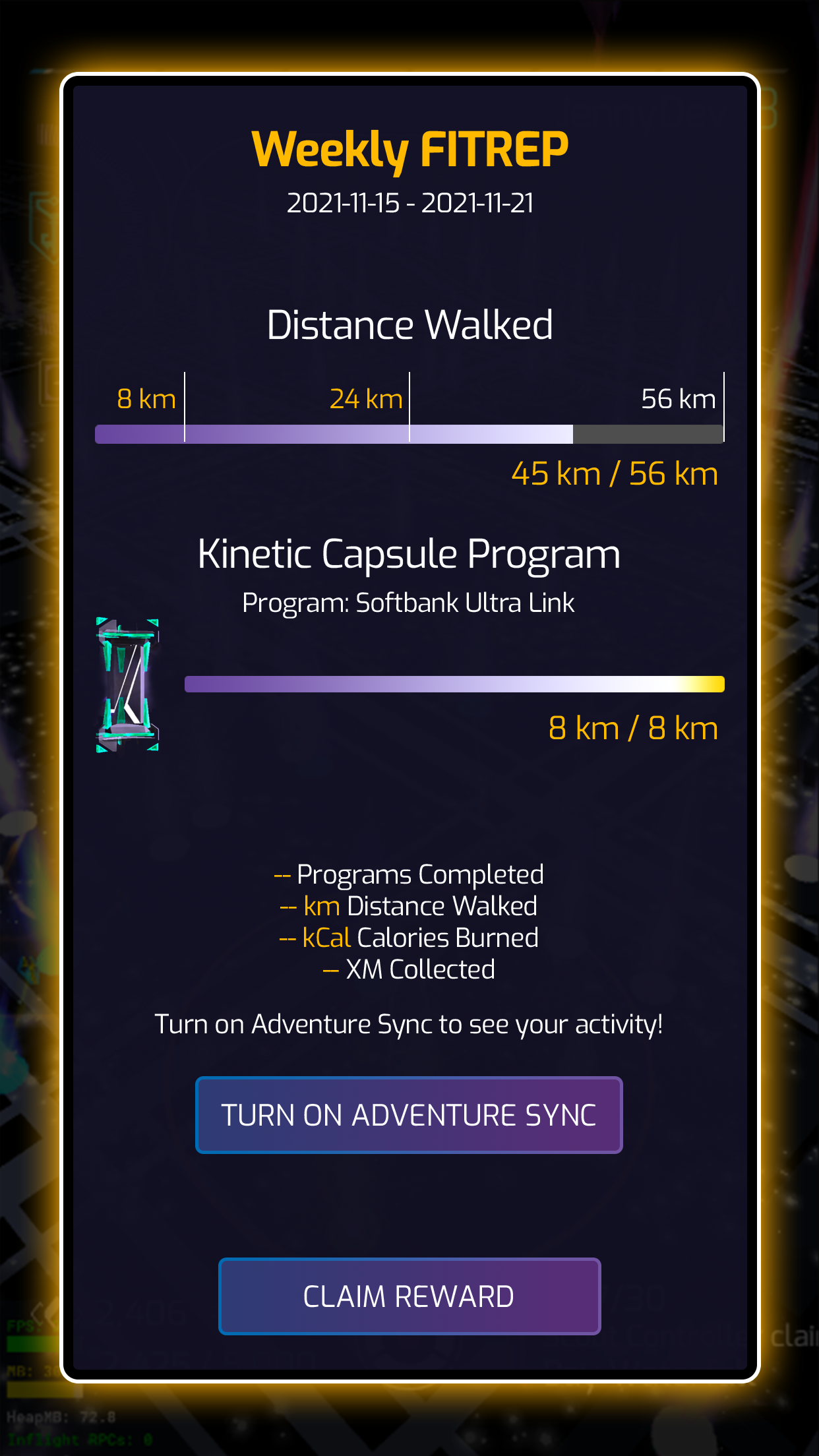 Turn on Adventure Sync