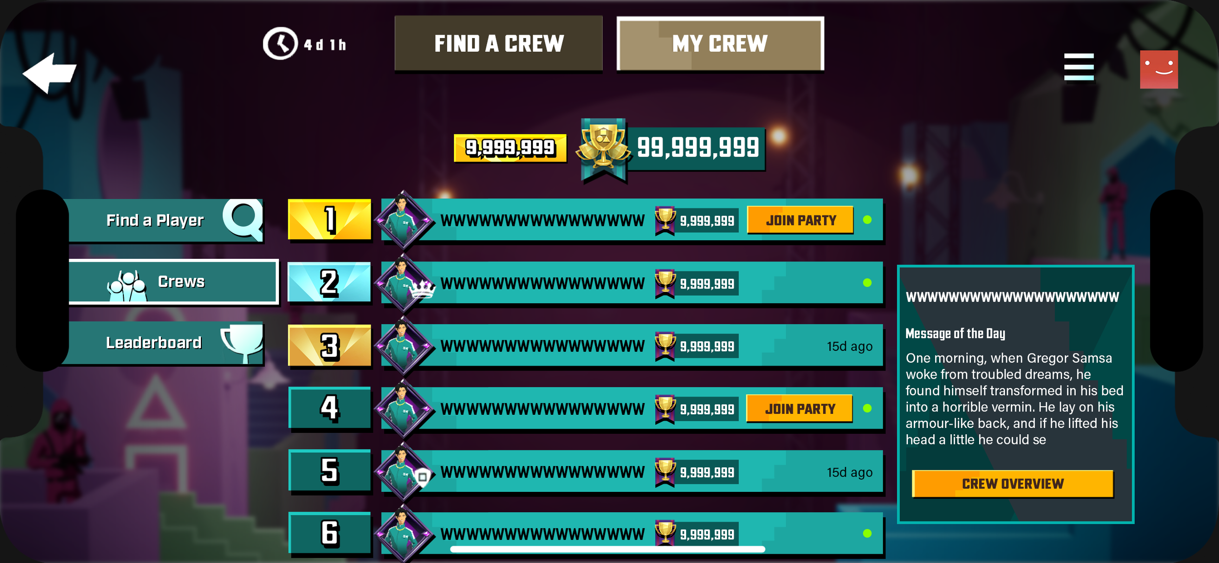 Average Player is a Crew Member - Crew Roster