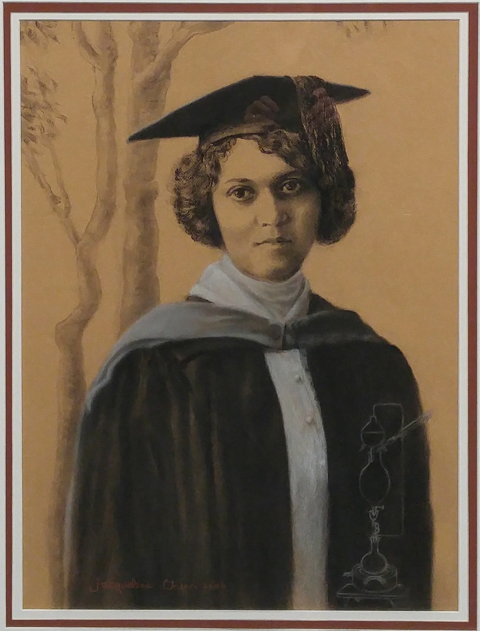 The portrait of Alice hanging in the University of Hawaii library.