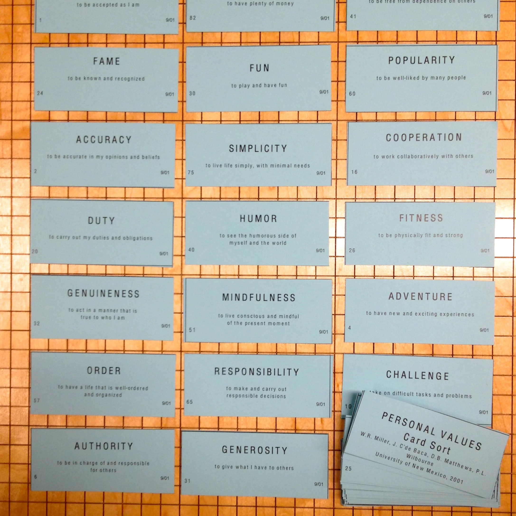 Personal Values Card Sort