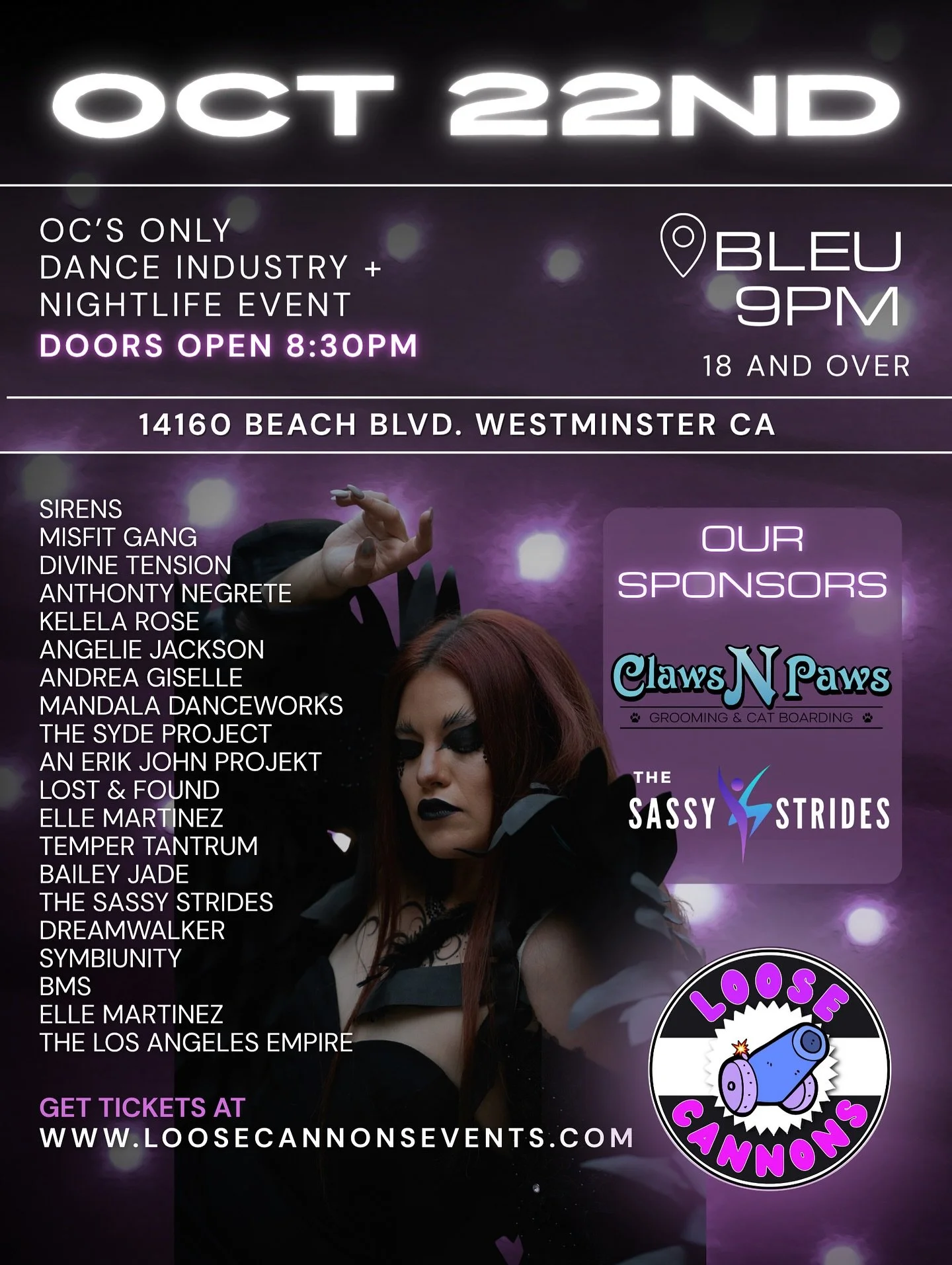 Loose Cannons Choreo Show is back! And this time, the choreographers are bringing their talent with an October twist 🌀 Come out, grab a drink and enjoy the entertainment!
Tickets available now on or website - See you there!