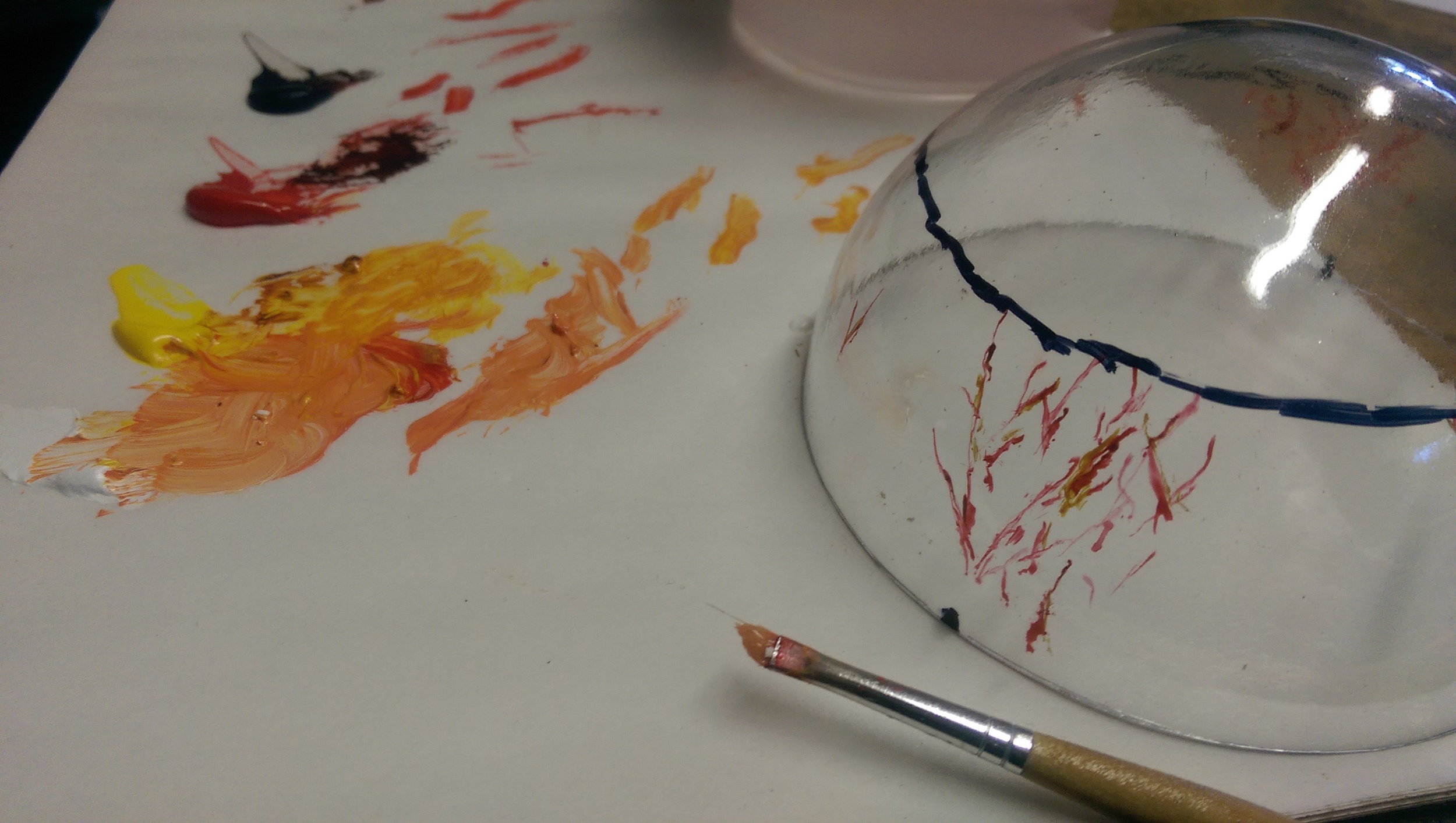 Eye veins painted on the inside of the dome